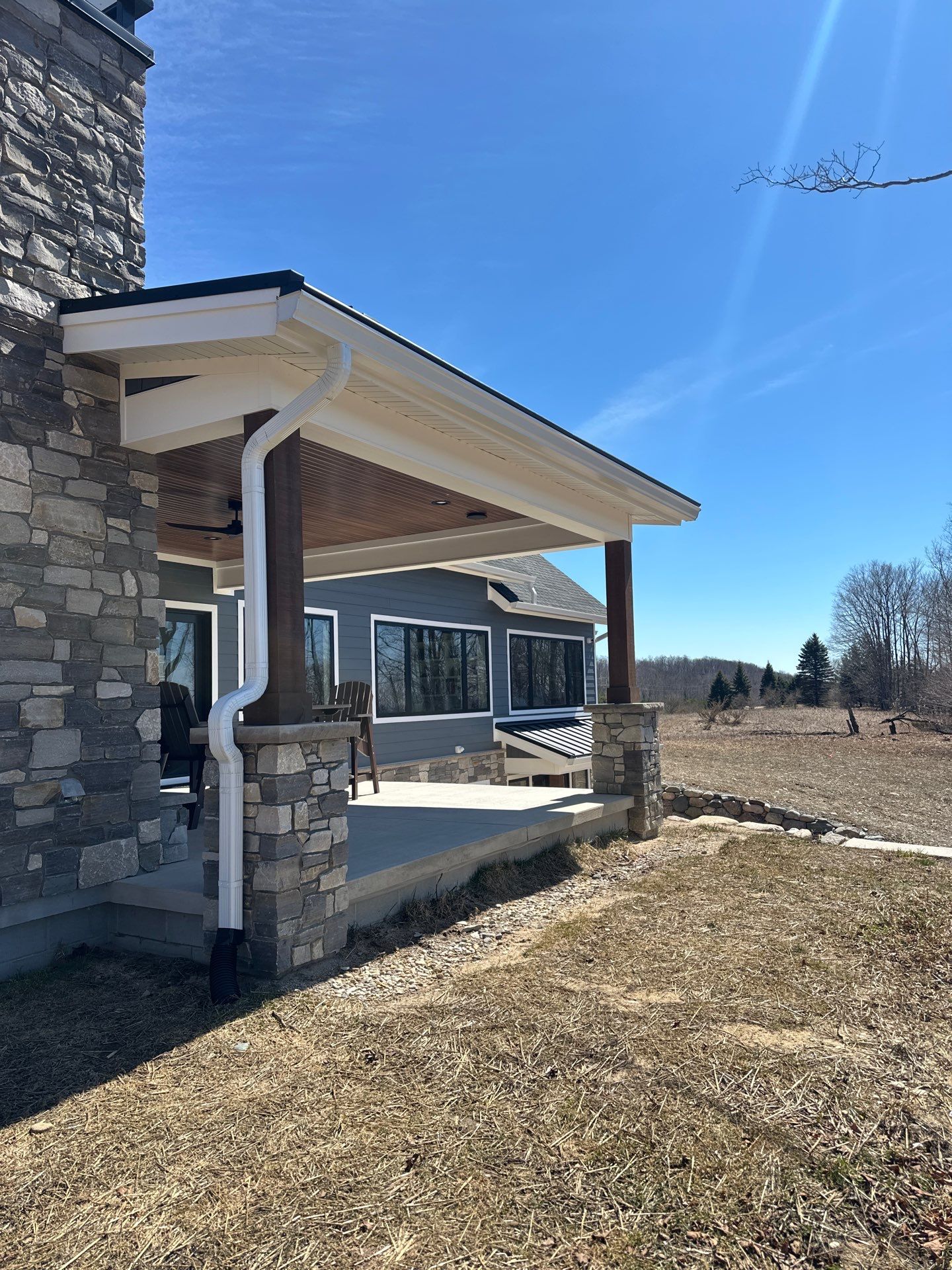 Residential Gutter and Downspout Installation for Ellsworth Home Exterior by Rainbow Seamless Systems
