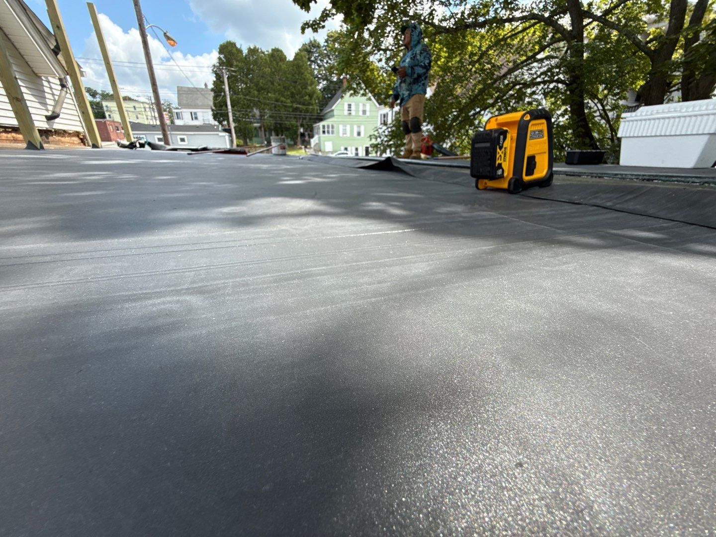 EPDM Flat Roof Installation with ISO Board on Existing Structure by Sensible Home Solutions