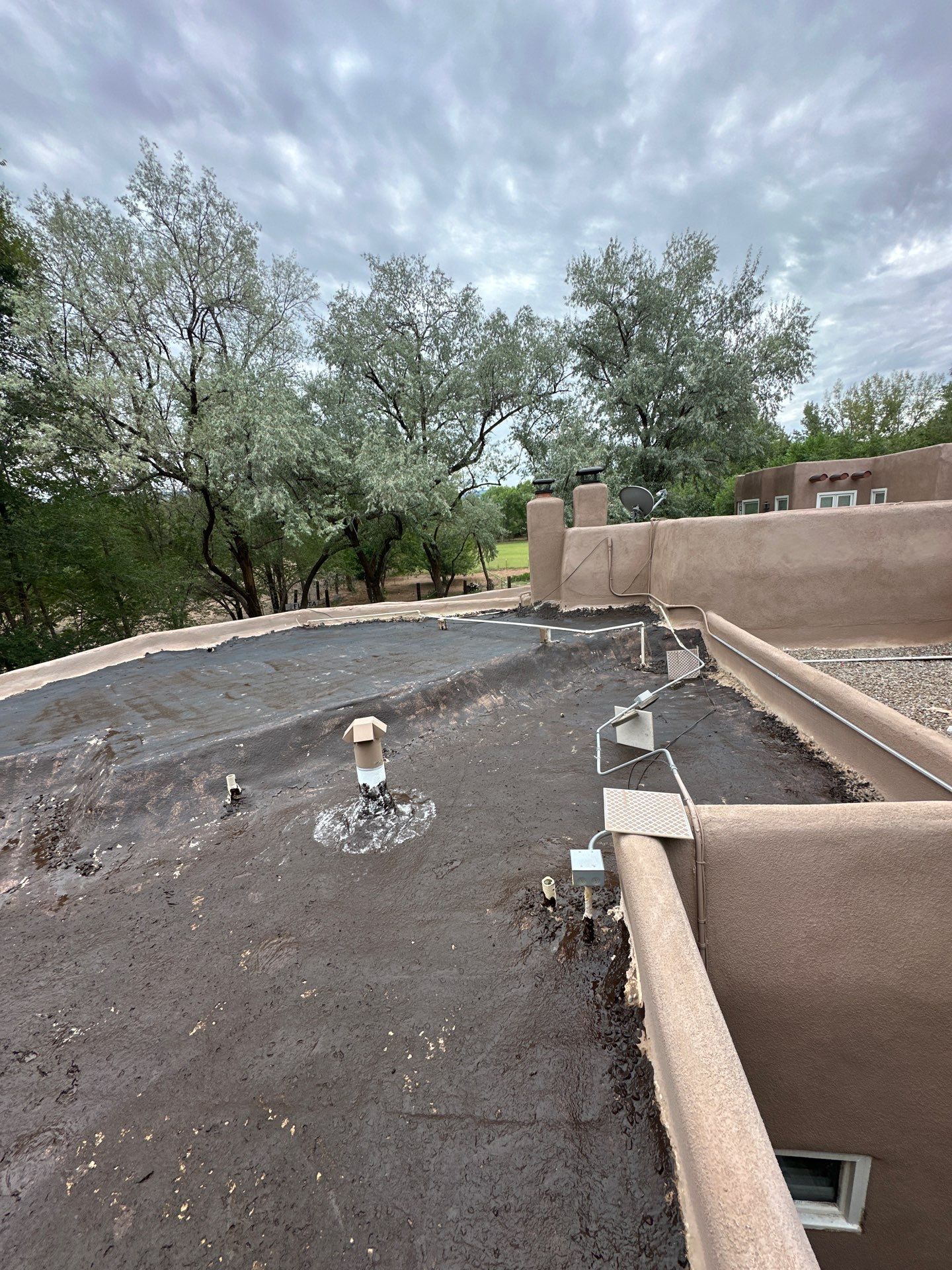 Residential roof application by SPF Services 