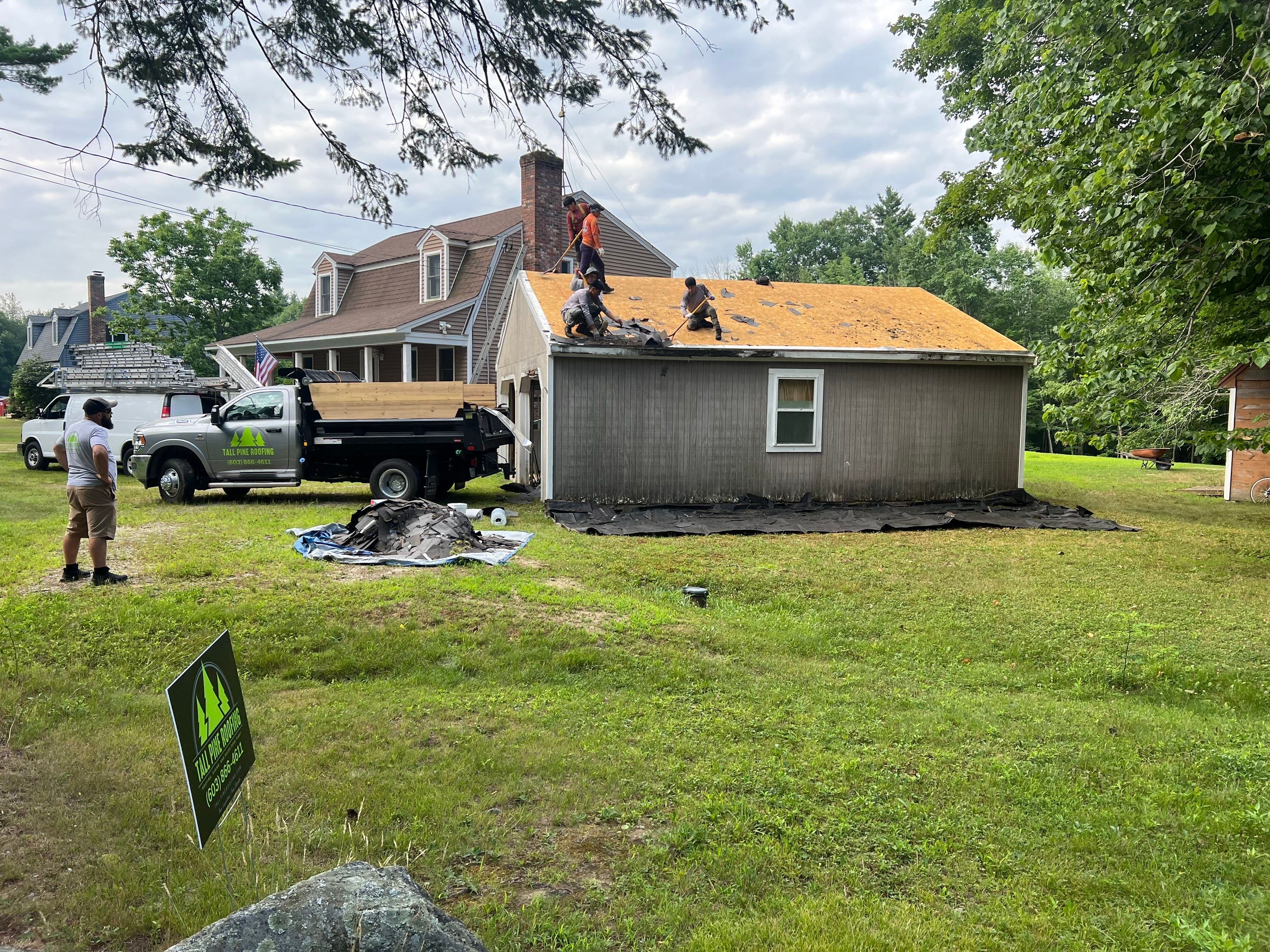 Garage and Shed Roof in Northwood New Hampshire by Tall pine roofing