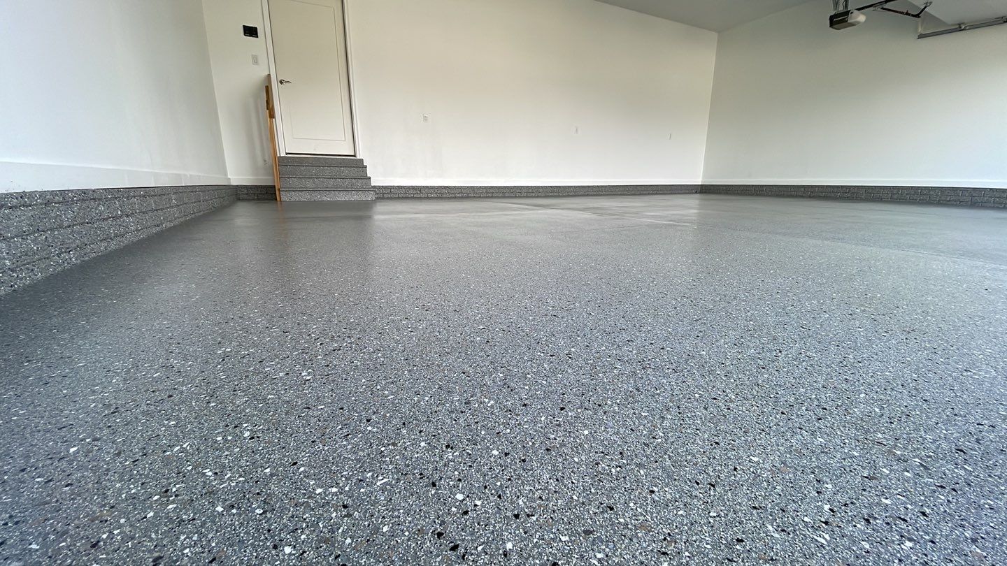 *NEW* Natural Stone Flake Coating in Norwalk by Revival Concrete Coatings