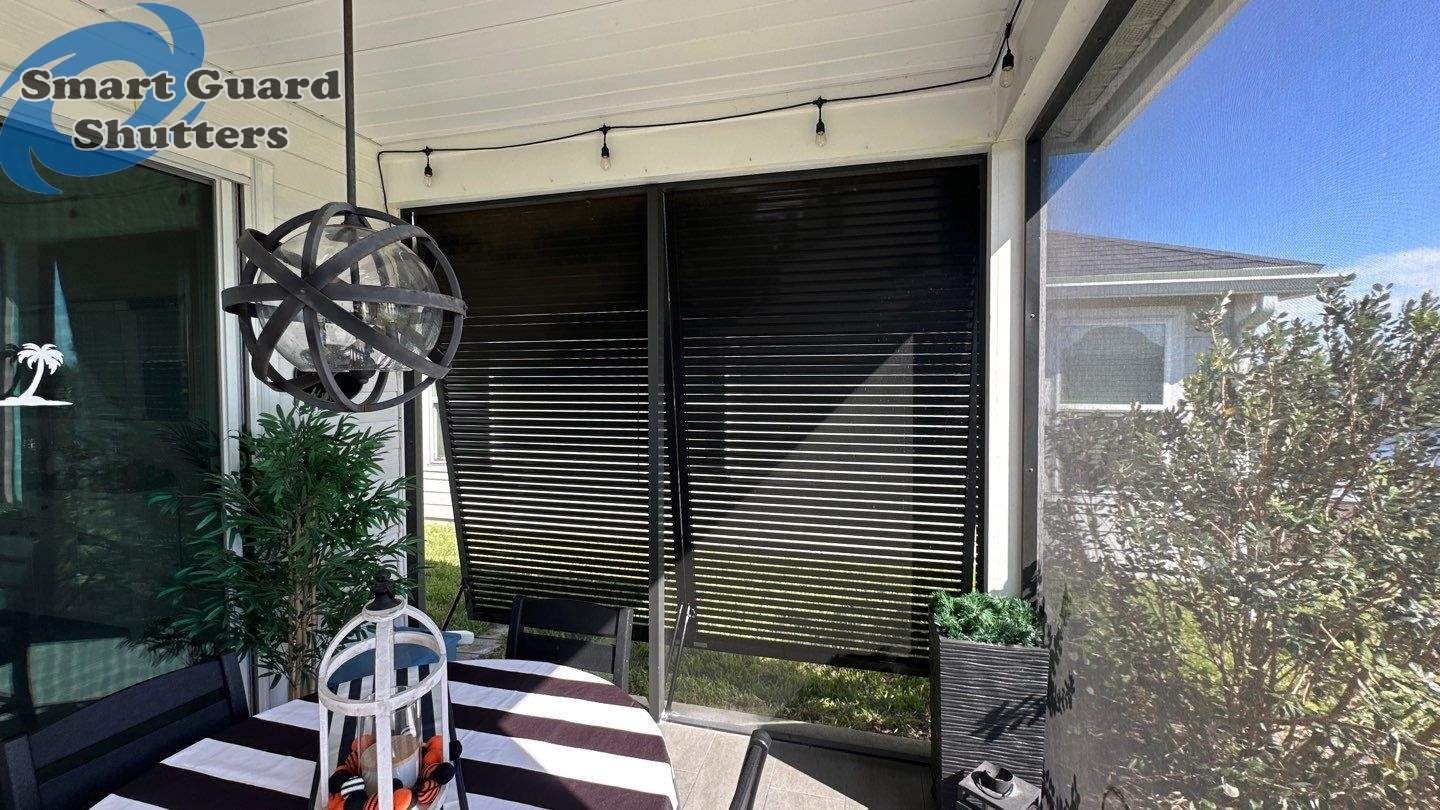Decorative Bahamas in Jet Black by Smart Guard Shutters