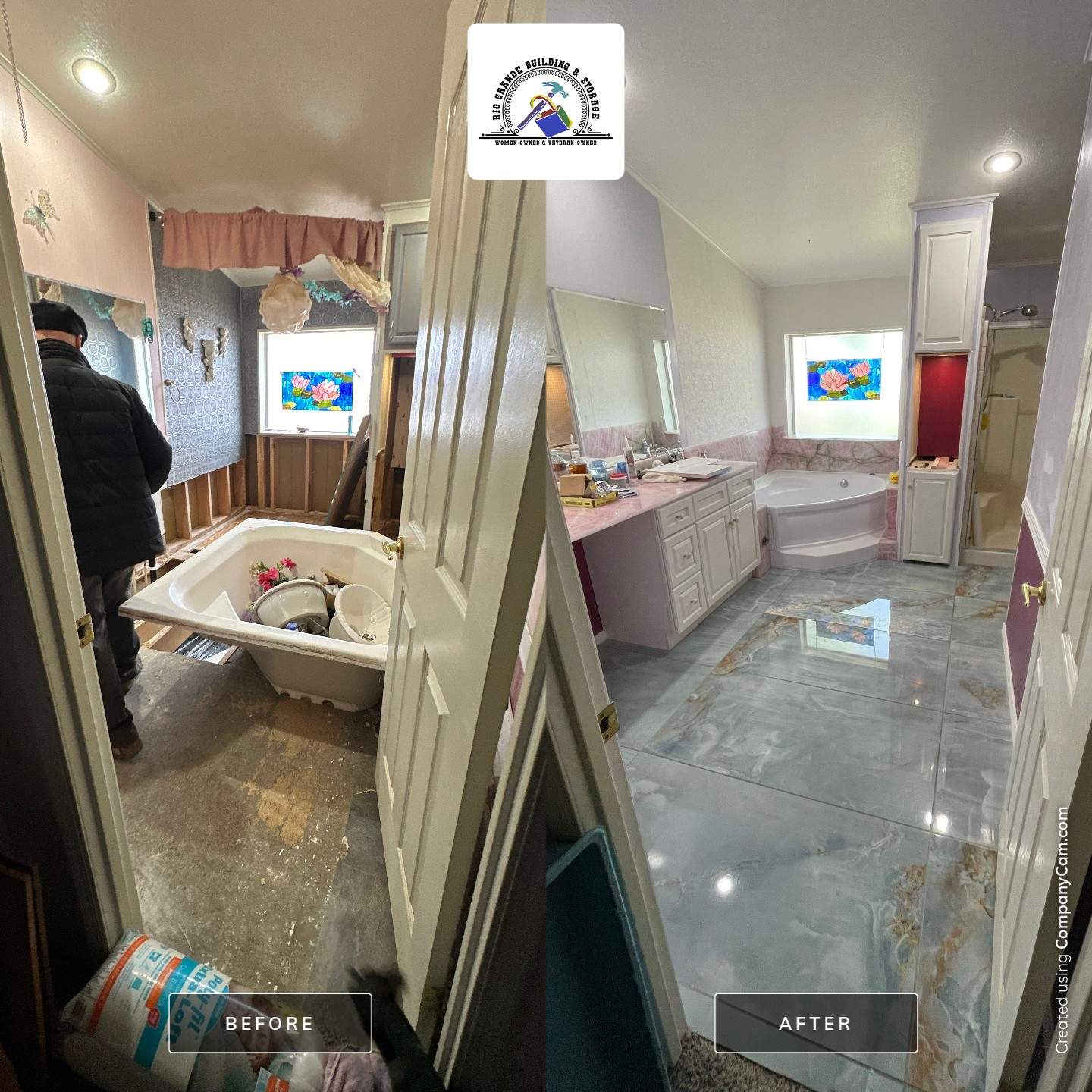 Pink Dream Bathroom Makeover by Rio Grande Building & Storage