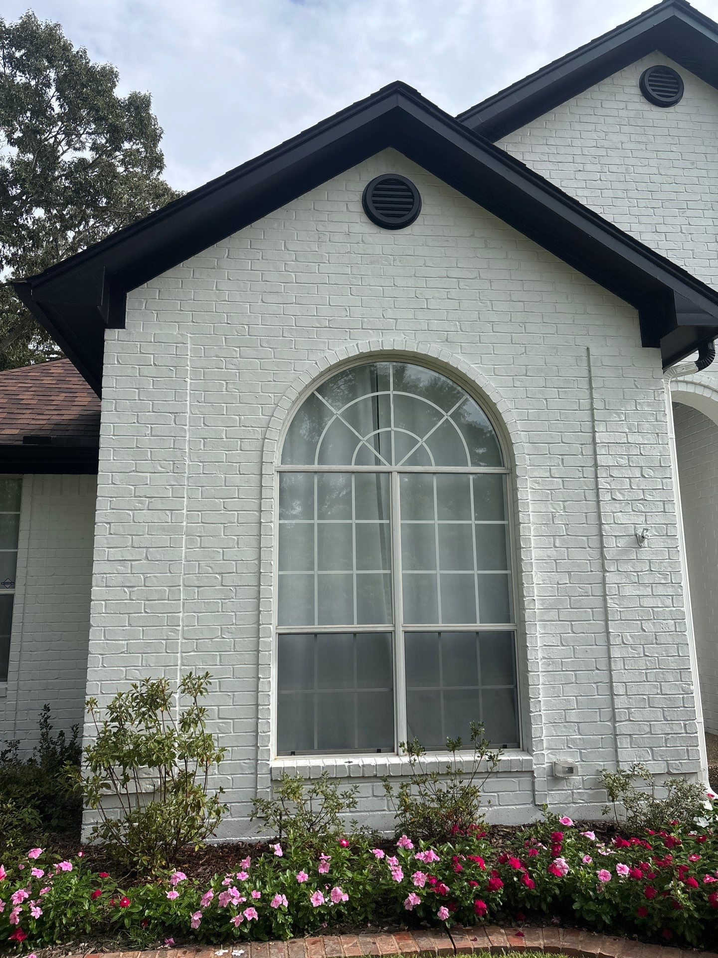 Project in TylerExterior Painting in Tyler, TX | White Brick Home, Varnished Fence & Shed Painting by Quality Coats Painting