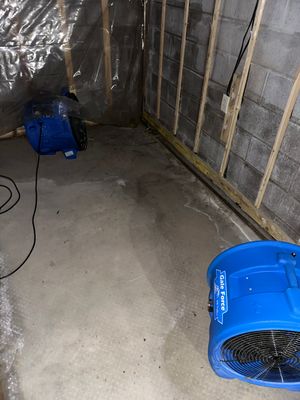 A quick dry out before dry wall install 