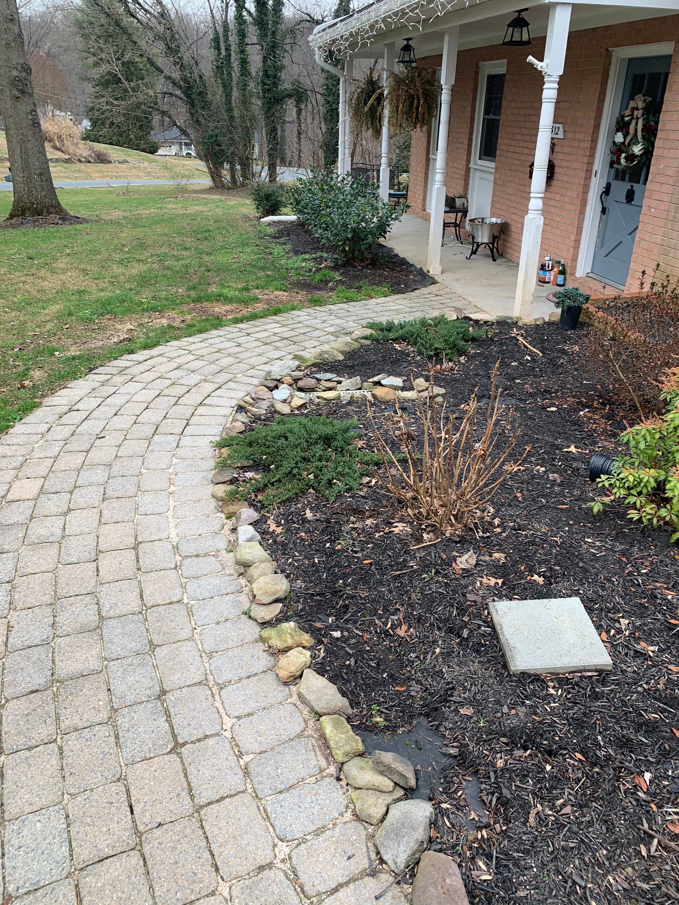 Front Walkway Remodel using Techo-Bloc Pavers by The Smet Companies, LLC