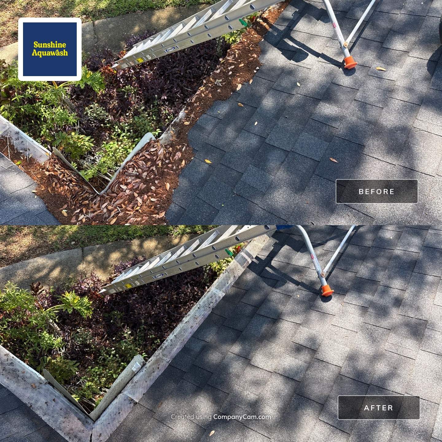 Gutter Clean-Out & Guard Maintenance – Debris & Pollen Buildup Removal by Sunshine AquaWash