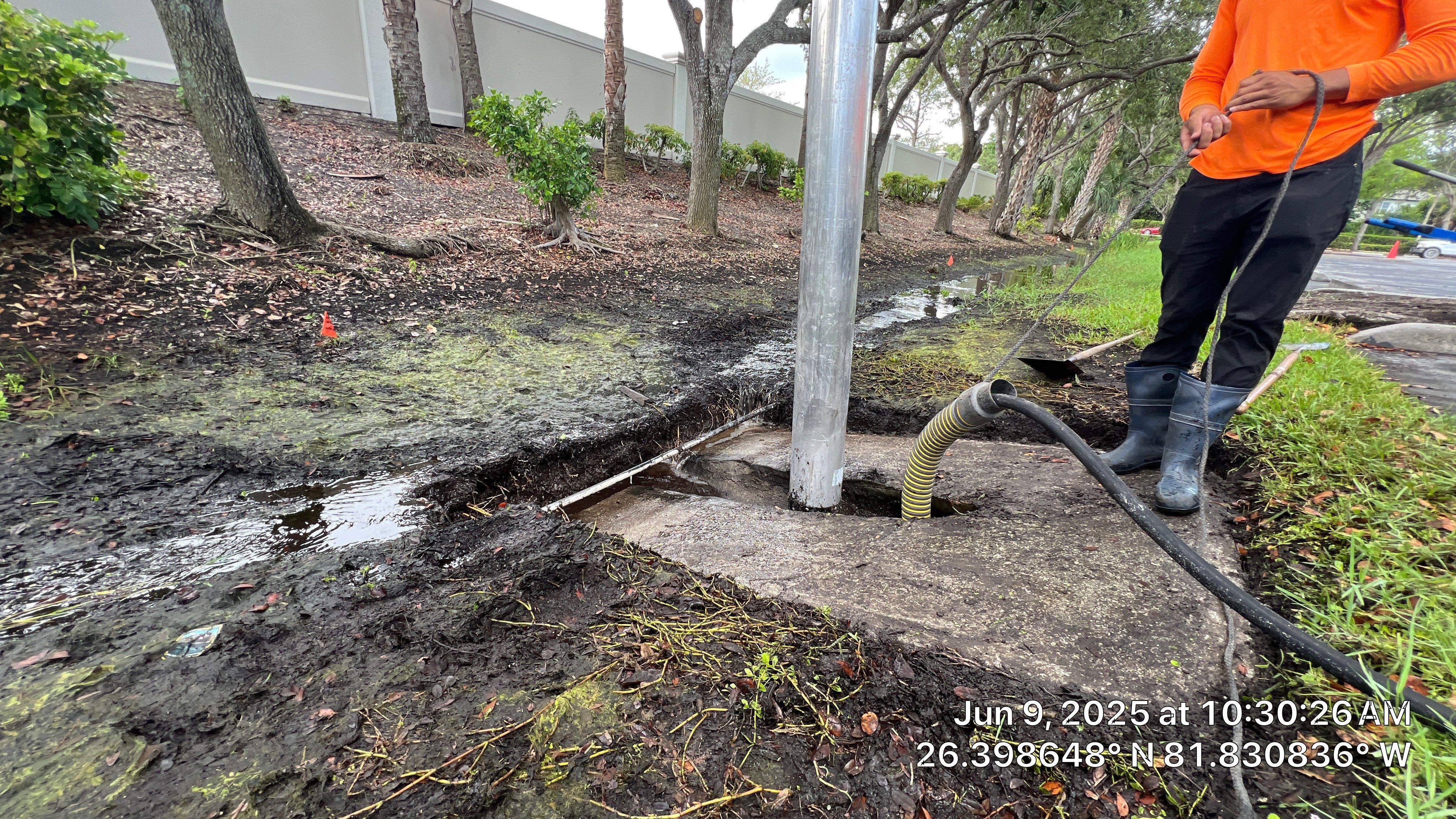 Pelican Landing Beach Parking Lot Stormwater System Maintenance by Don Mar, Inc. Storm Water Solutions