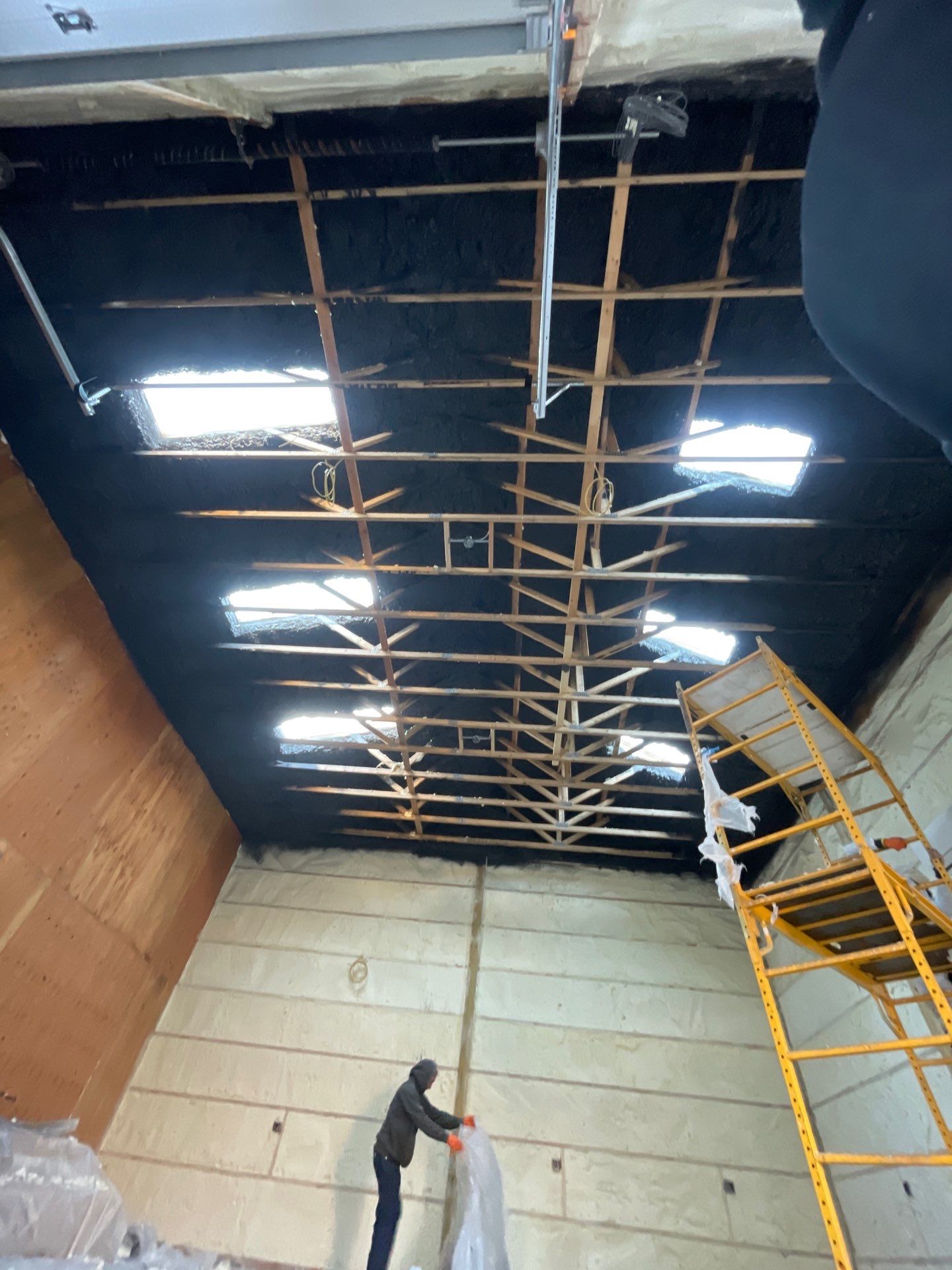 Open Cell Spray Foam to a Pole Barn by NYS Foam & Energy
