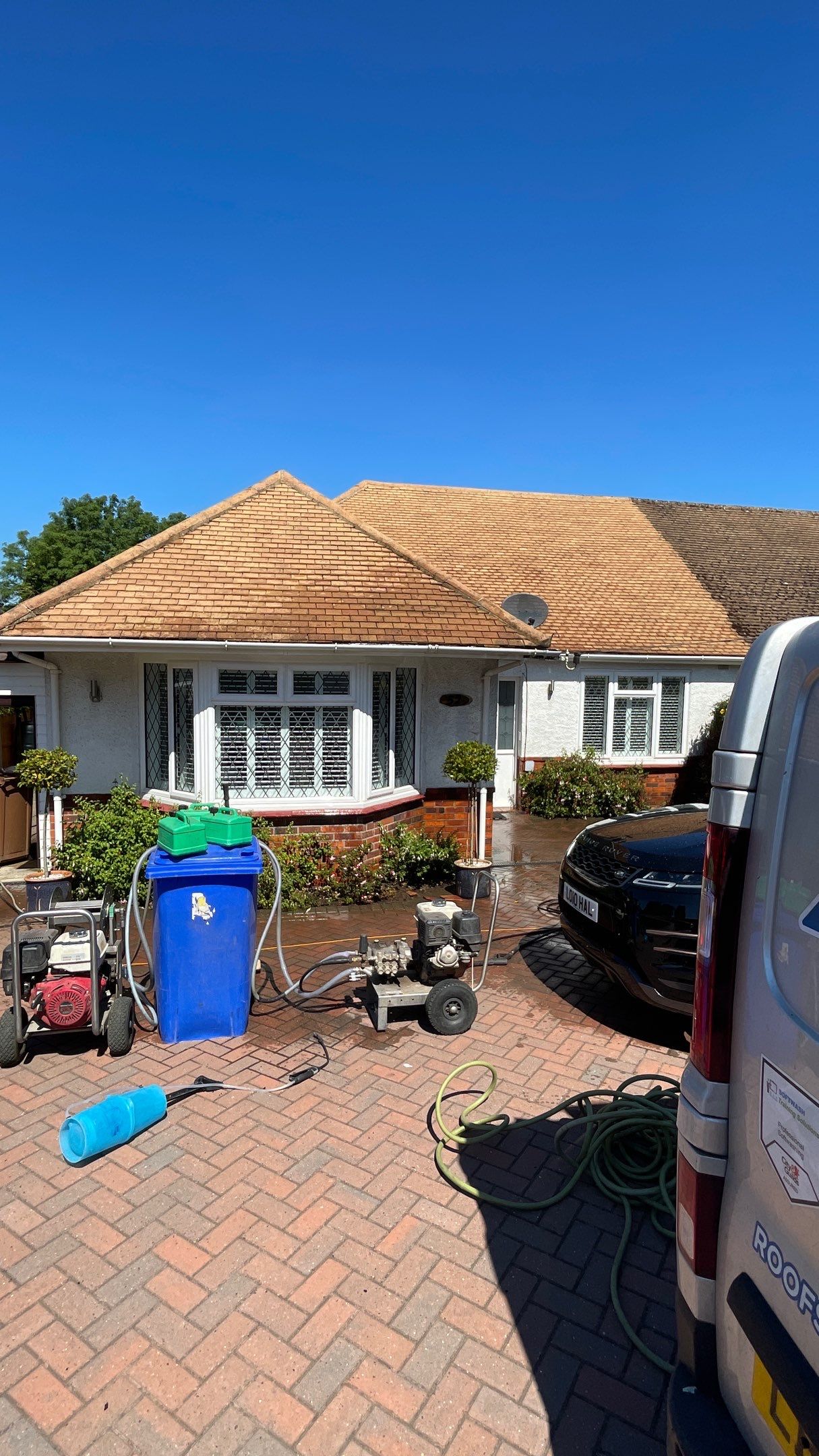 Roof Clean - Render Clean using Honda 15lpm Low Pressure Washing Machine by Ges Exterior Cleaning ltd