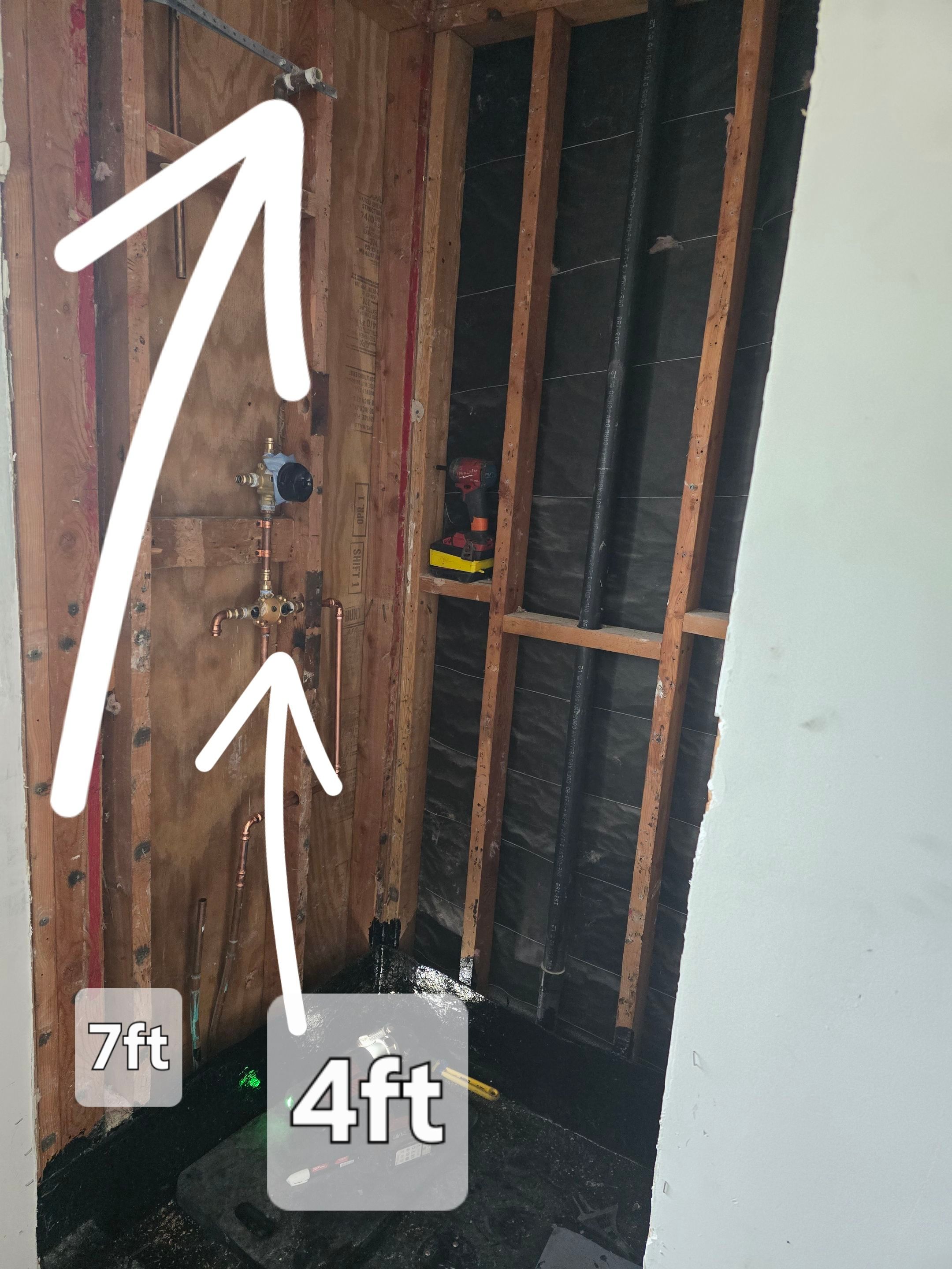 Installing Water Pipe for Shower by Us Plumbing
