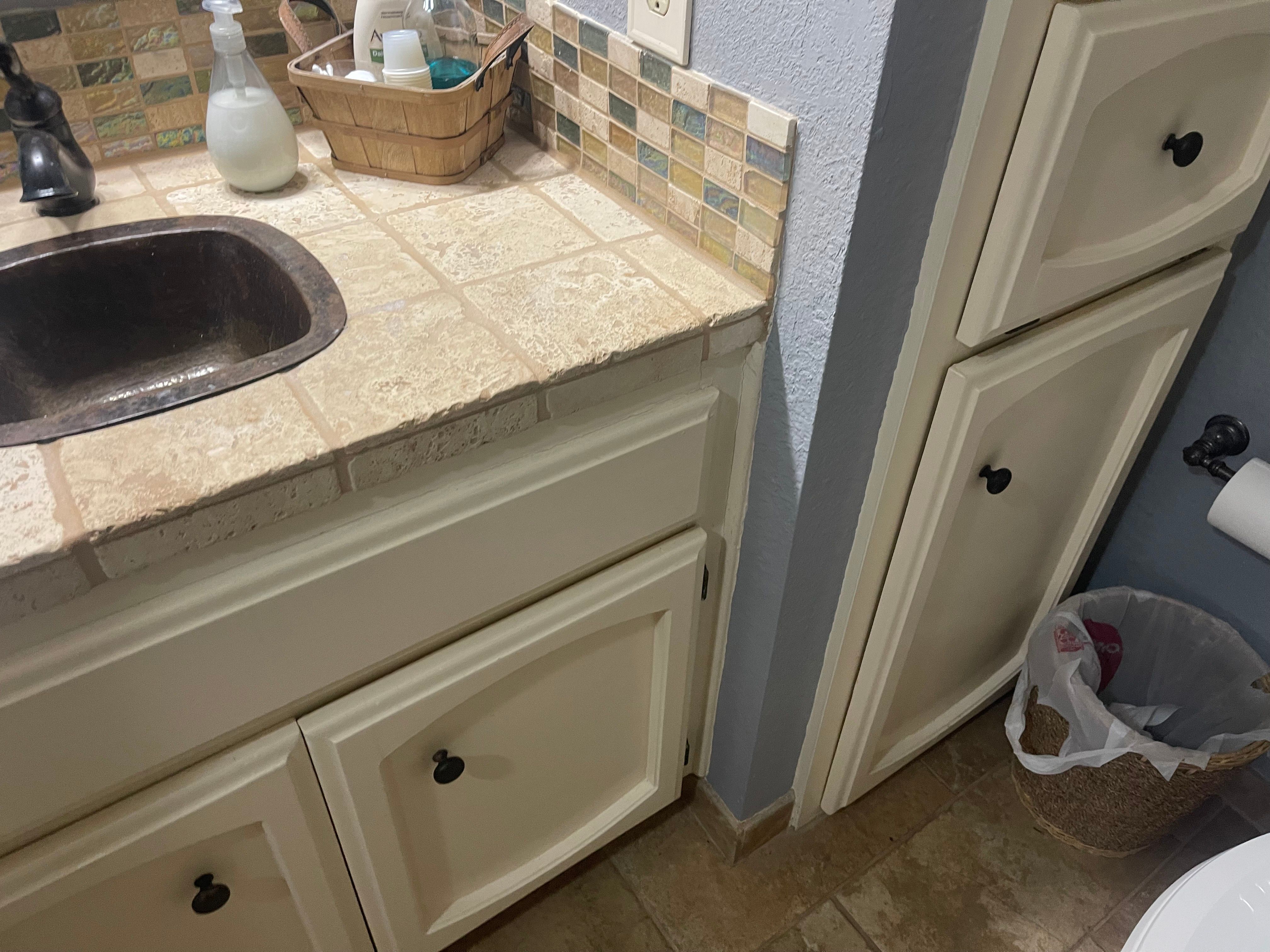 Batrhoom remodel using Custom Cabinets by Mena stone surfaces