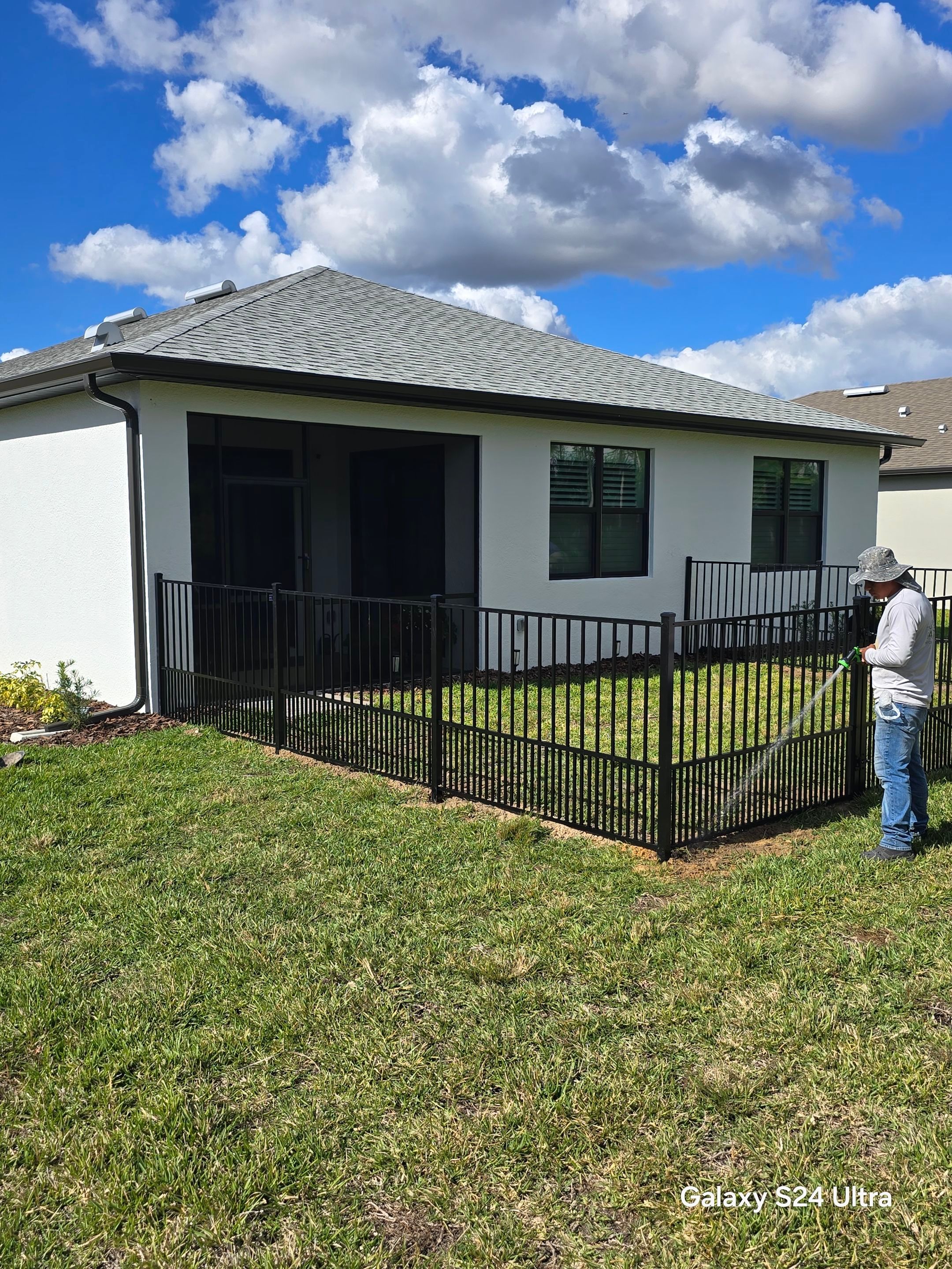 Puppy picket aluminum fence in North Port by True Fence LLC