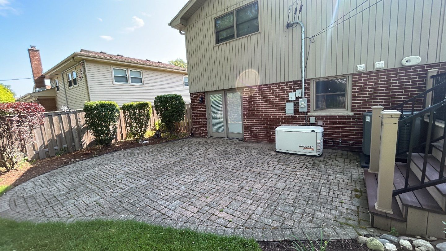 Brick paver clean, sand and seal. using Algaecide, soft wash soap by Northern Power Washing LLC.