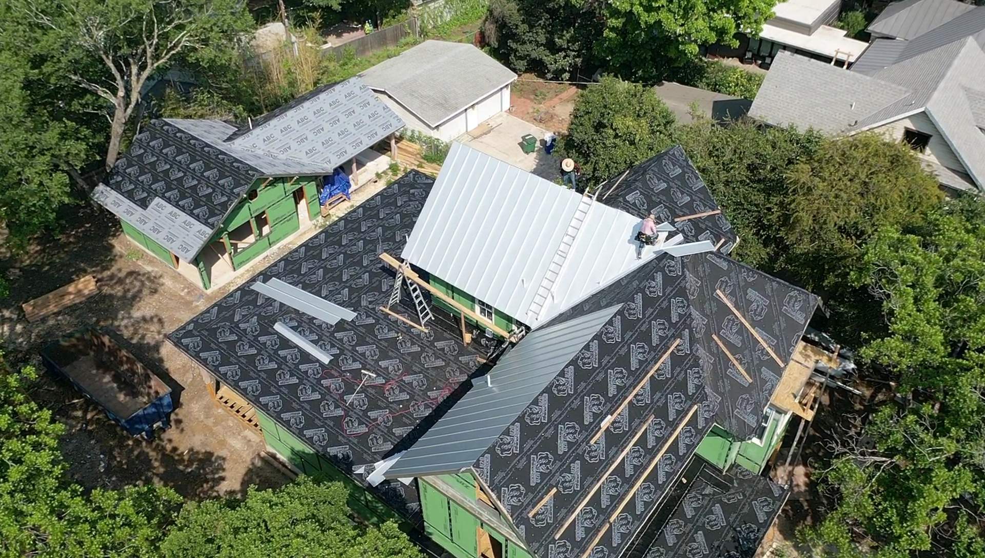 Residential Metal Roof Installation using McElroy Metal by Premier Roofing and Contracting