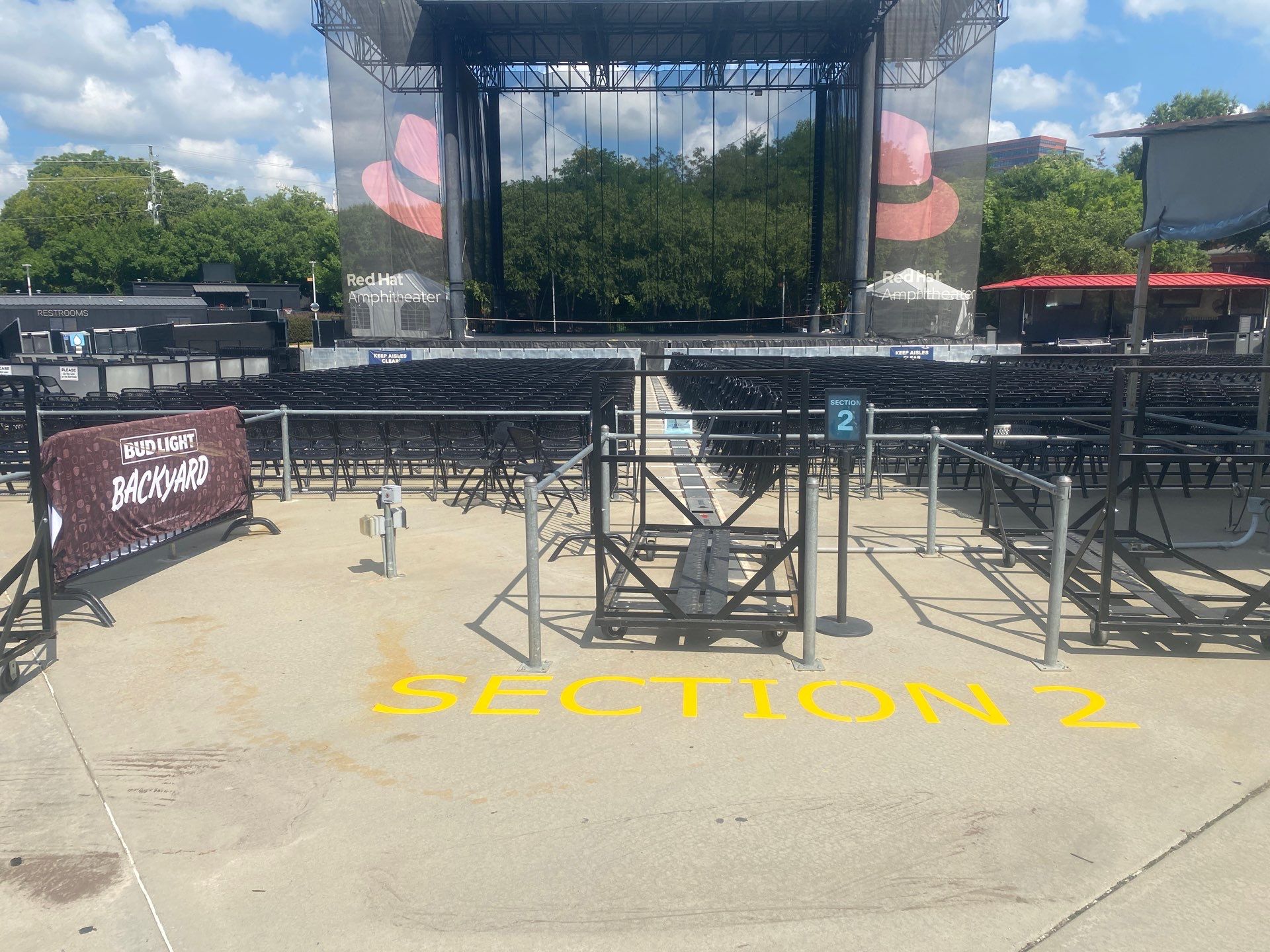 Red Hat Amphitheater Striping Job by Billy Weatherspoon Contractor