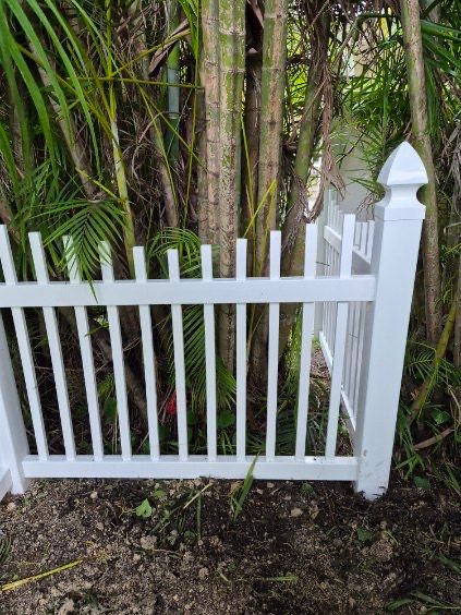 White Vinyl Picket and Privacy Fence Installation in Fort Myers by True Fence LLC