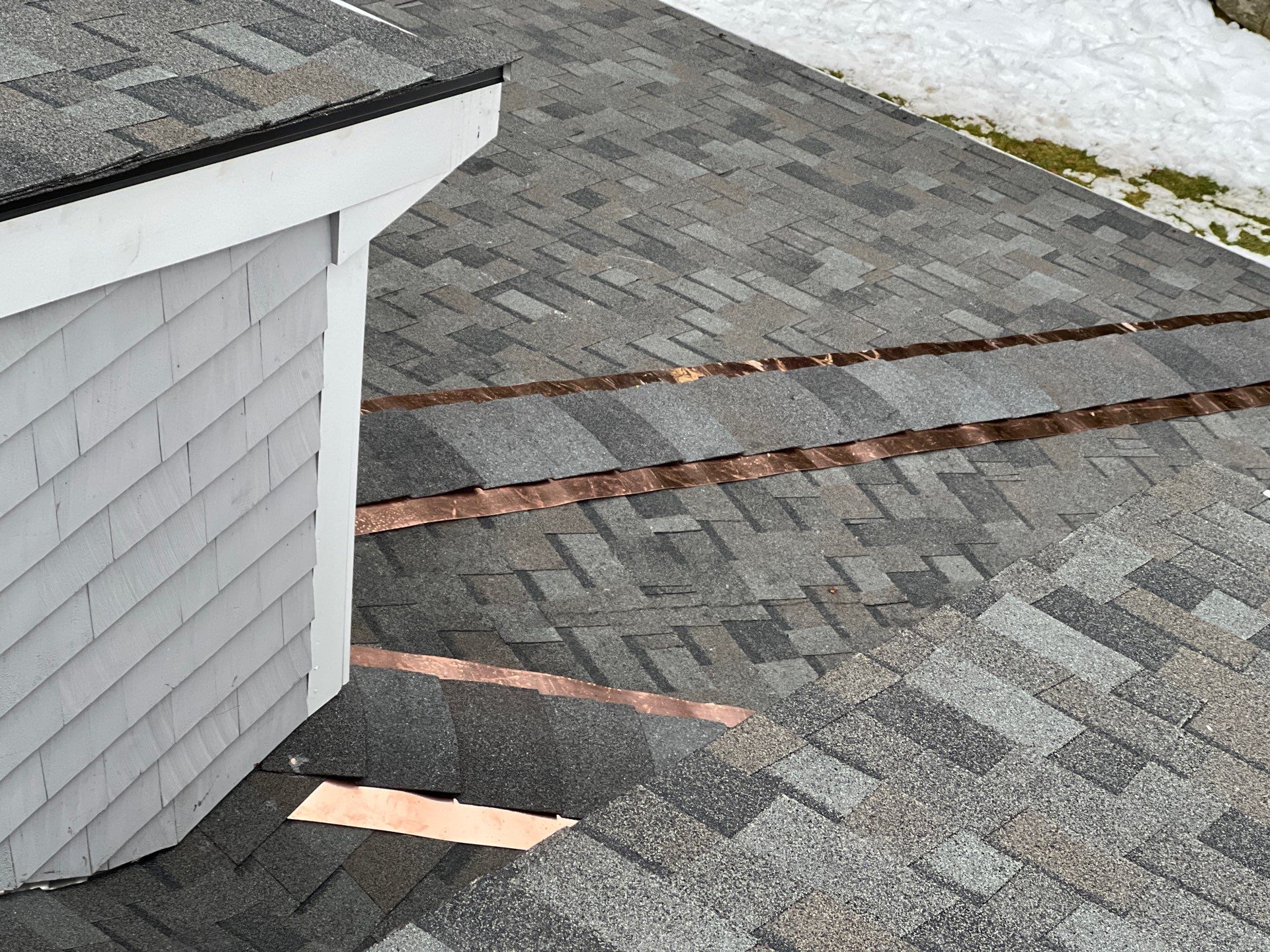 Carlisle Roofing Installation using Owens Corning Shingles and Copper by Mighty Dog Roofing of Greater Middlesex County