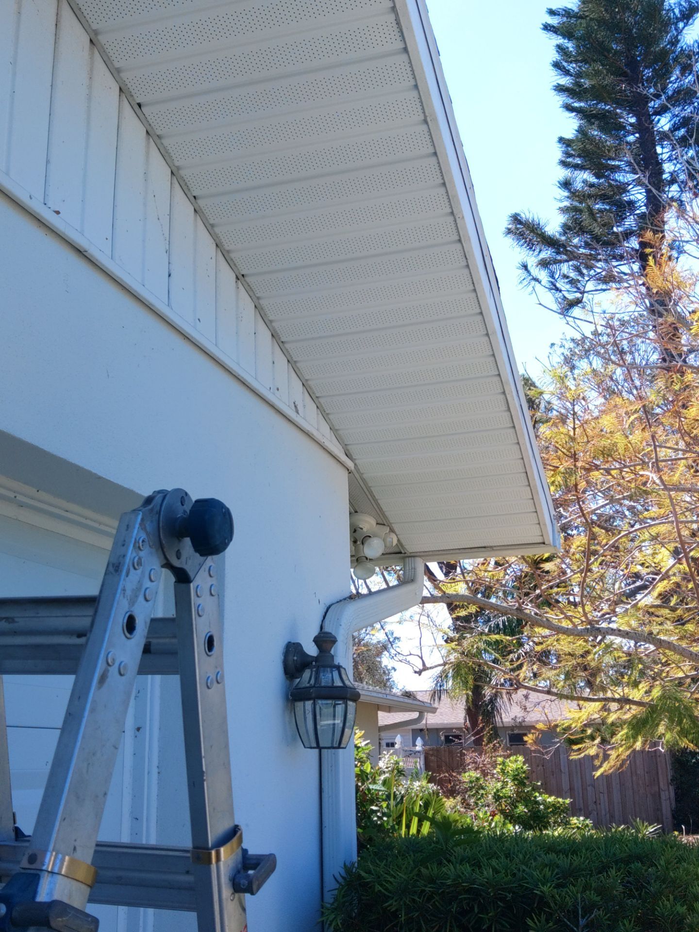 Soffit White Vinyl Installation FL by Gutter Professors