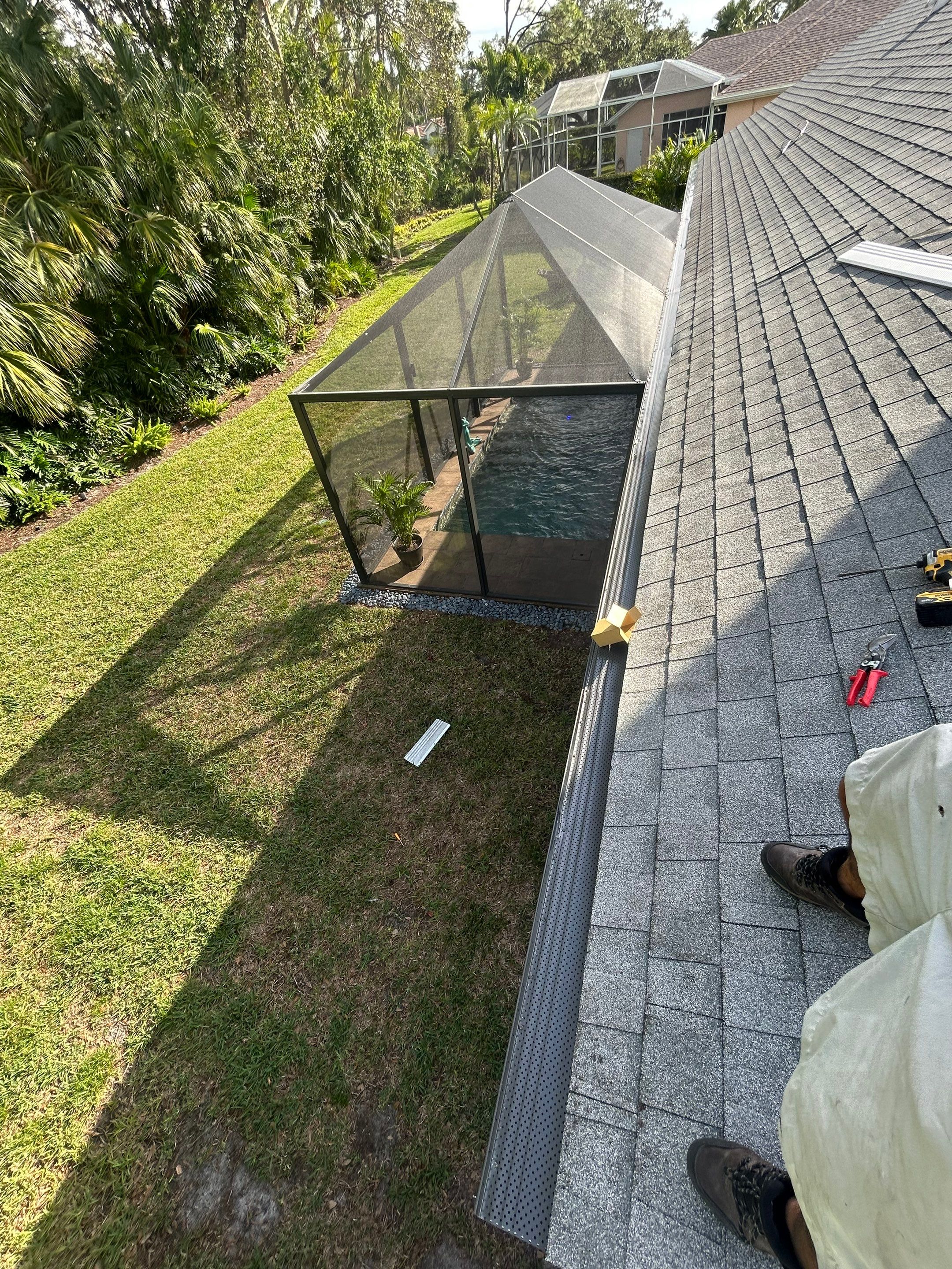 Black Seamless Gutters in Sarasota FL by Gutter Professors