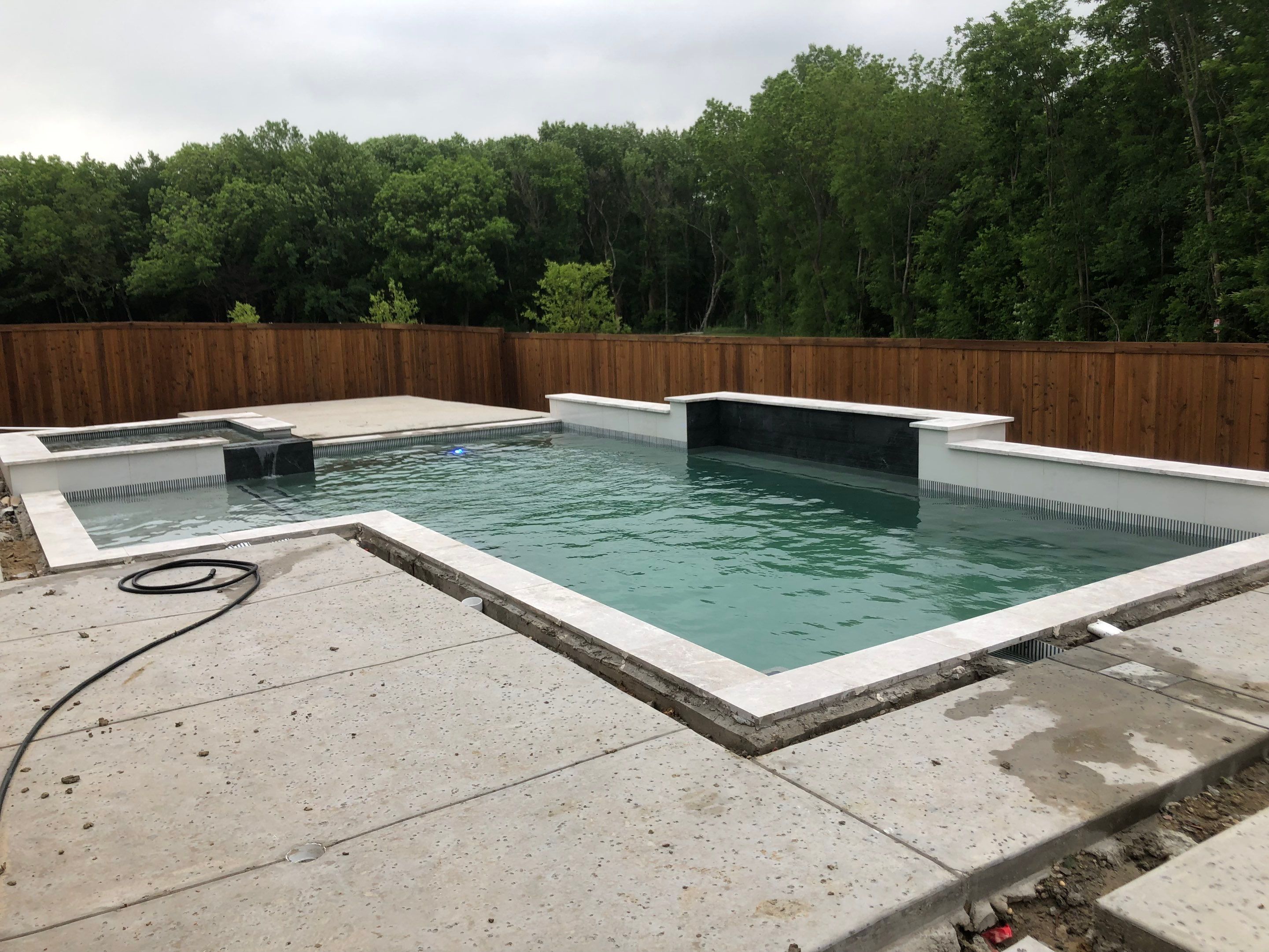 Geometric Pool with Raised Spa by Pinnacle Pools and Spas - DFW