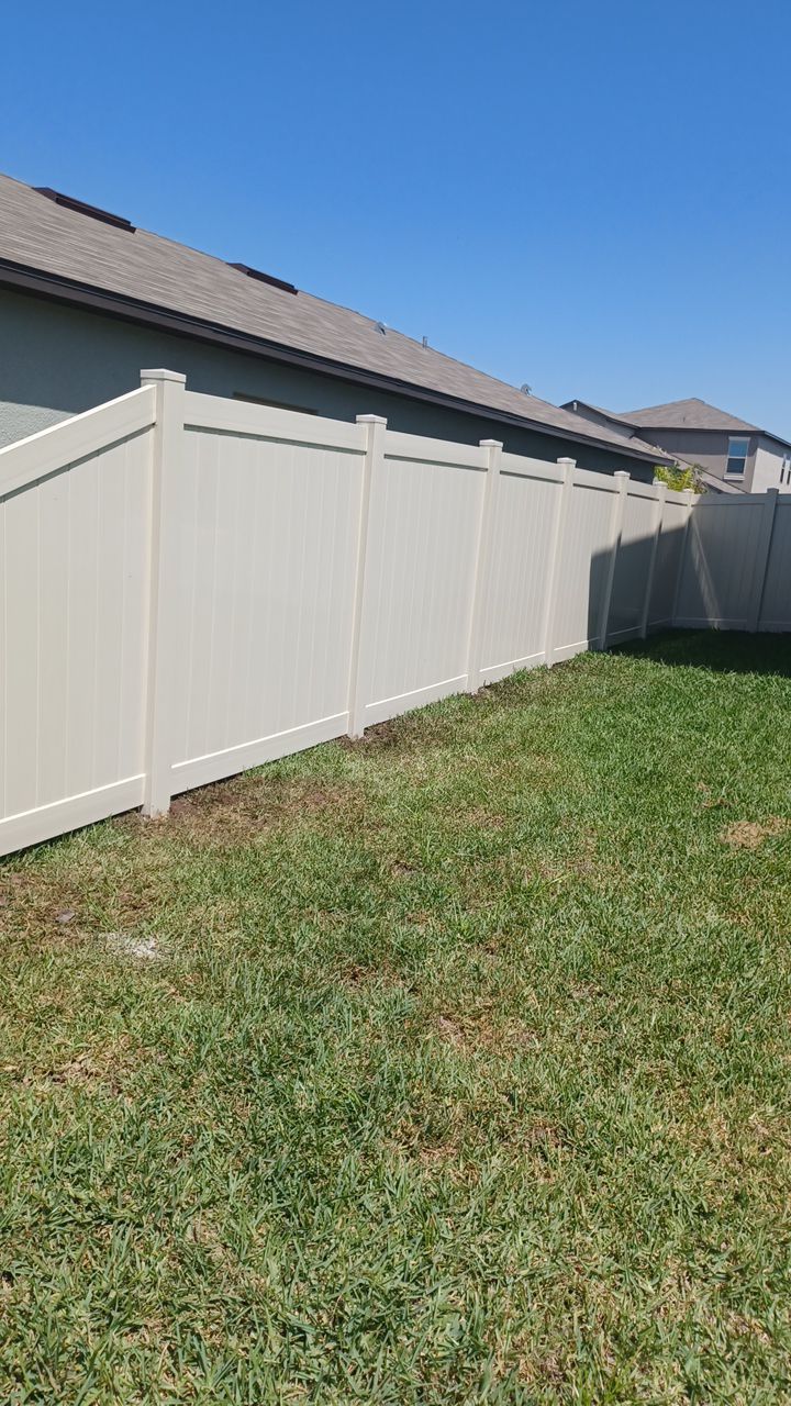 Sun City 6 ft. Tall Tan Vinyl Privacy Fence by Asap fence and gates, LLC