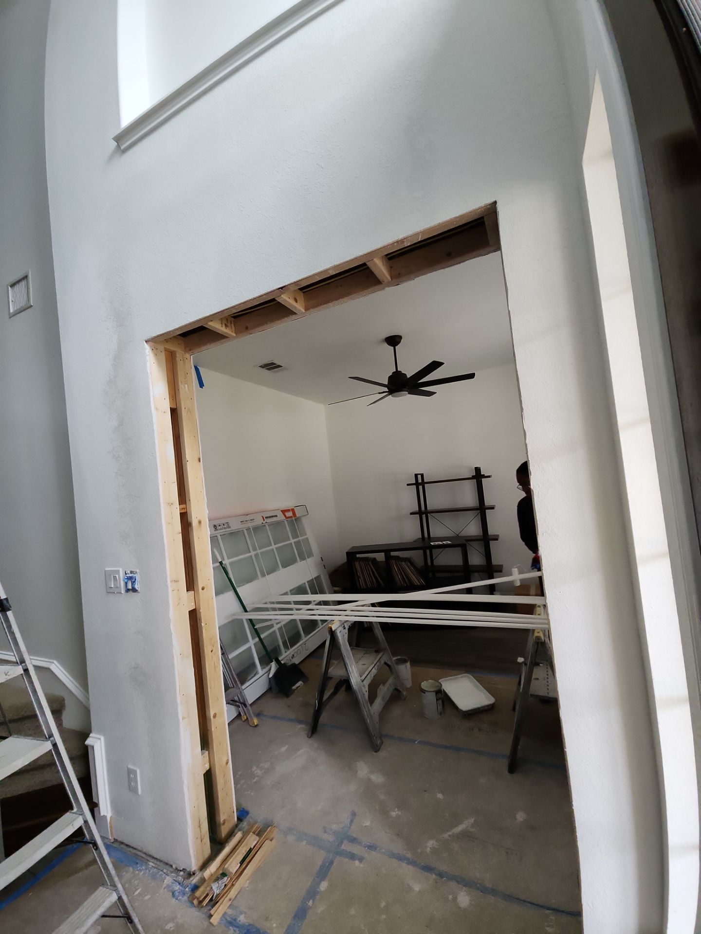 Interior Office French Door Installation and Drywall Repair in Austin by RejuveNate Renovations LLC