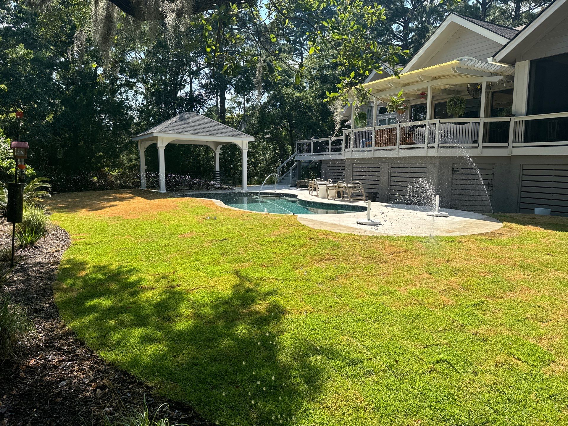 Residential Drainage Solutions and Sod Installation in Hilton Head Island by Lowcountry Scapes, LLC