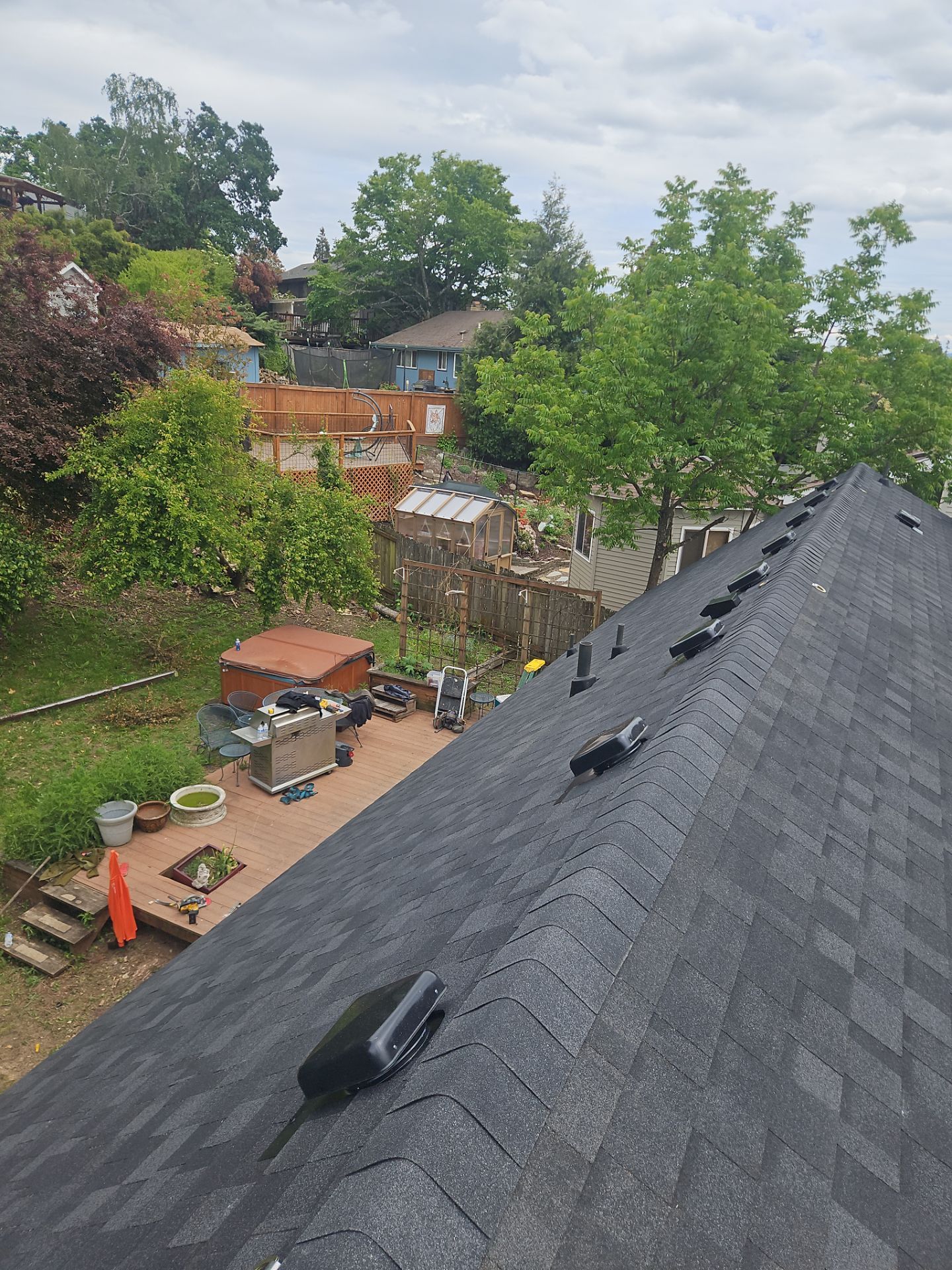 Residential Roofing Installation using IKO Dynasty (Color: Granite Black) by Orezona Building & Roofing Company, Inc.