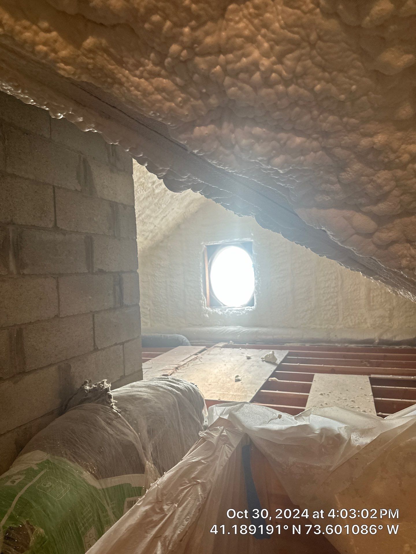 Attic Insulation using open cell spray foam by NYS Foam & Energy