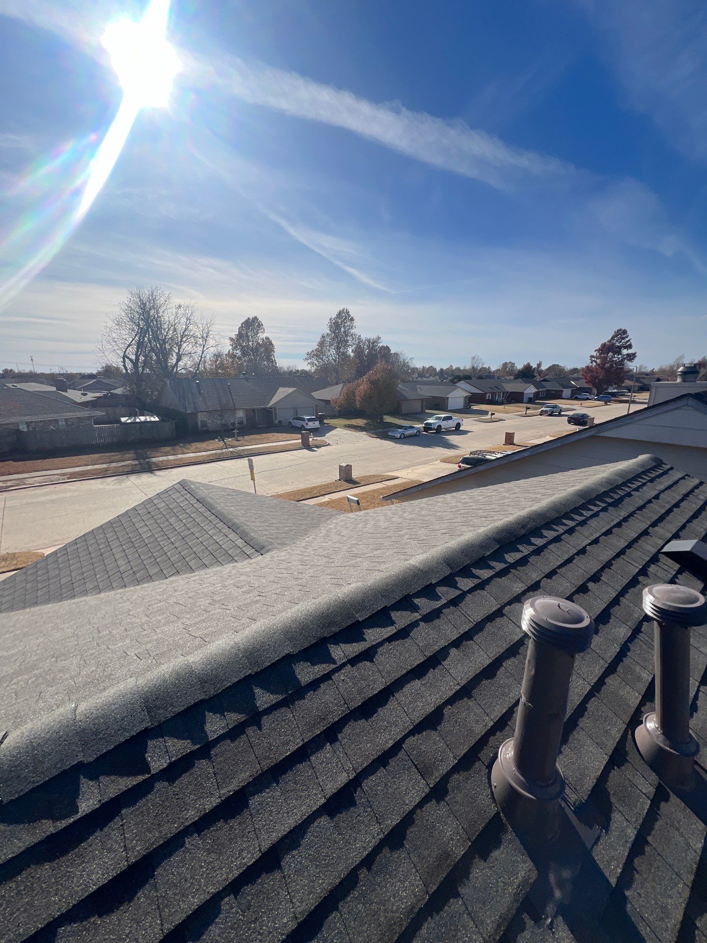 roof and vent replacement & chimney flashing replacement in Moore by McCann's Roofing and Construction