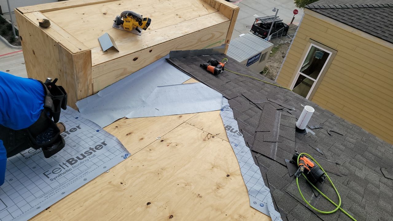 Apartment Roofing Installation using GAF HDZ Shingles, GAF TPO and Pavers in Lewisville, TX by Roof Experts