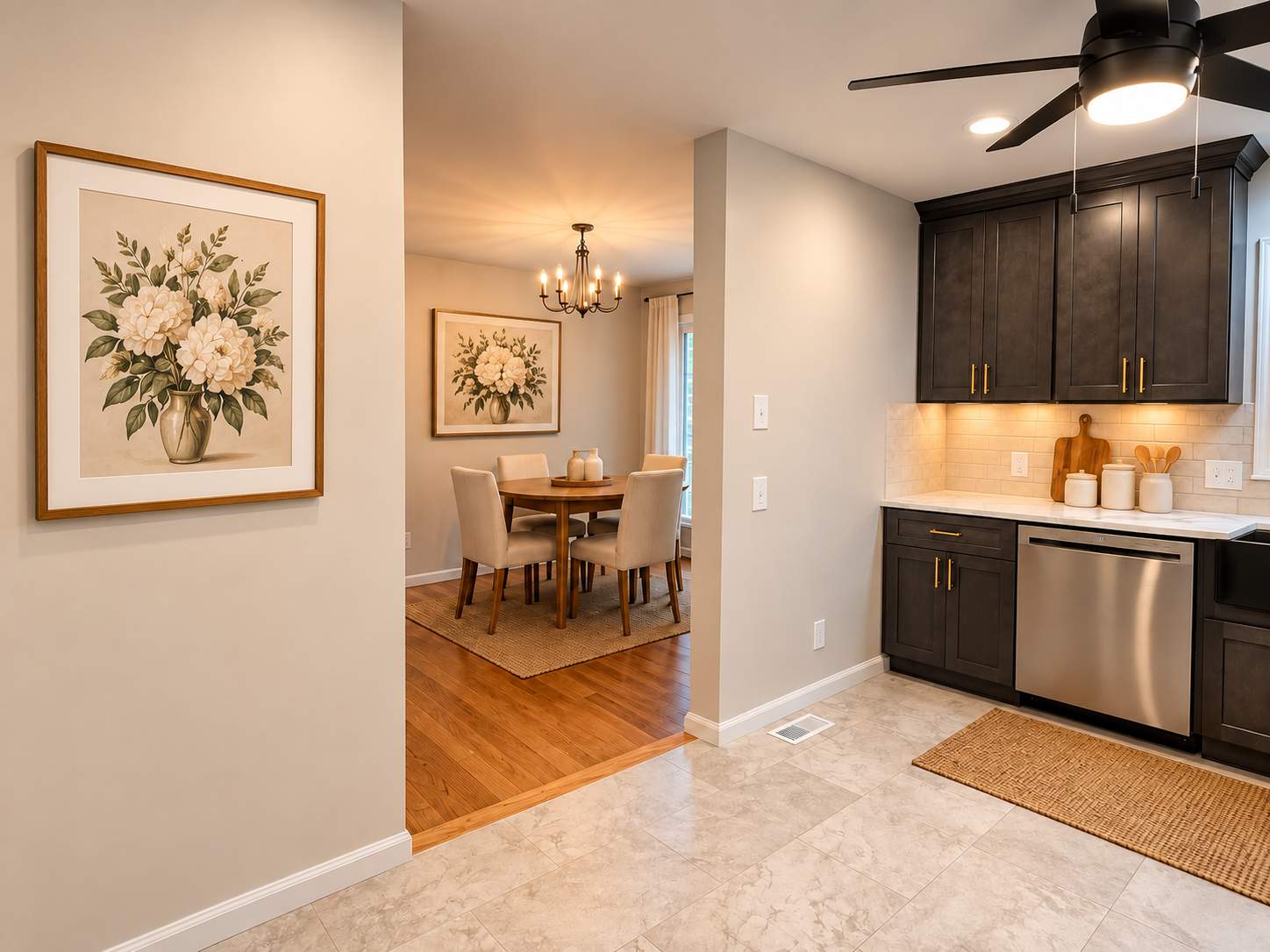 Modern Kitchen Remodel with Charcoal Cabinetry, Quartz Countertops & Brass Accents by Remodel Now