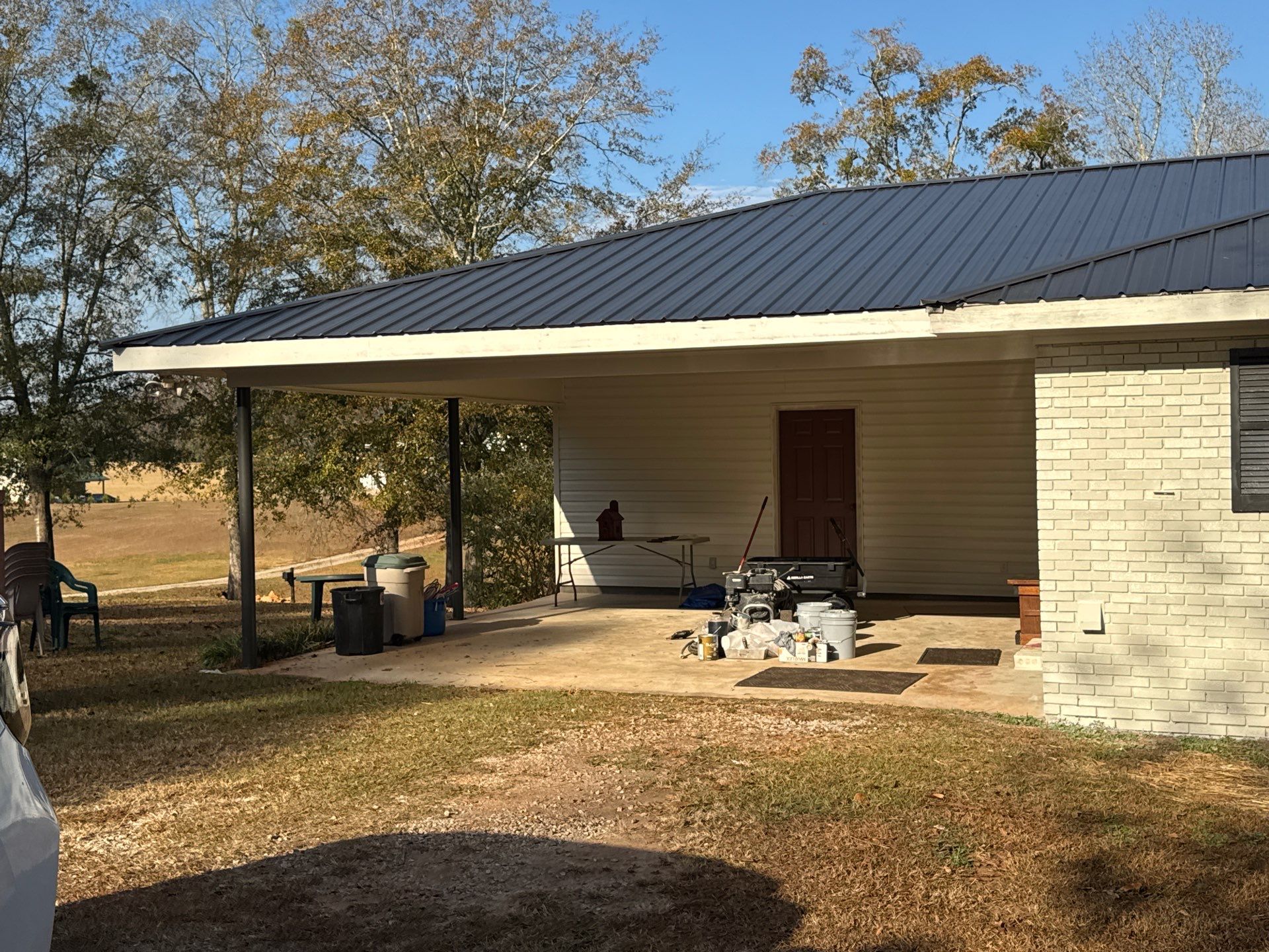 White Masonry Painting and Exterior Home Refresh in Covington by PGP Surface Solutions, LLC