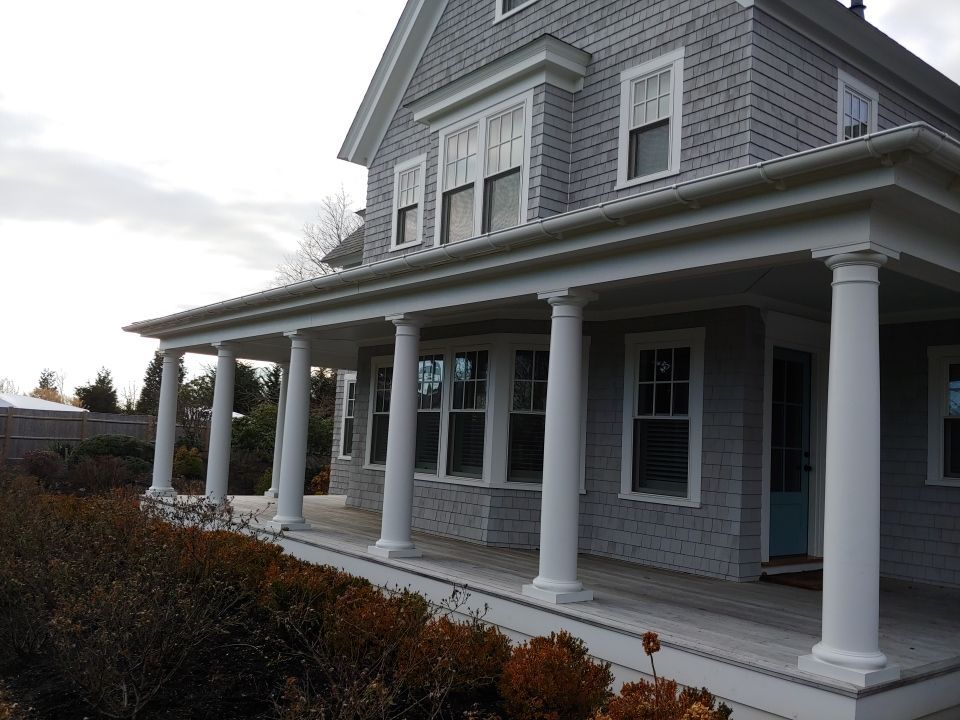 Duxbury, MA Gutter Installation using 6" Half Round Aluminum Gutter on Crown Moulding Wedges by Gutter Pro Enterprises
