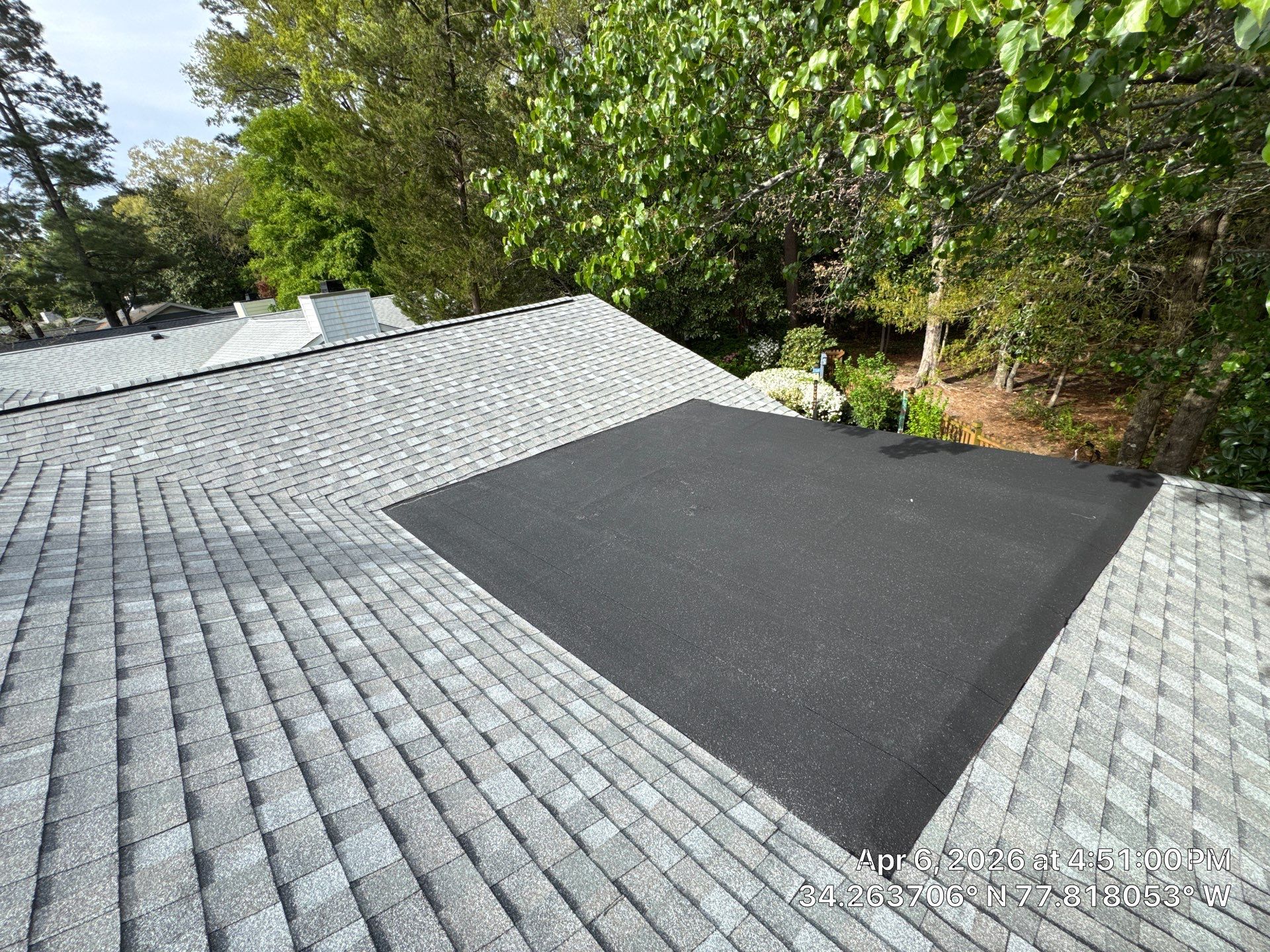 A 5-year-old roof that needed full replacement by North Carolina Roofs
