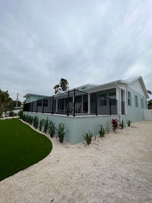Aluminum Fence Installation using Black 3 Rail Aluminum Fence