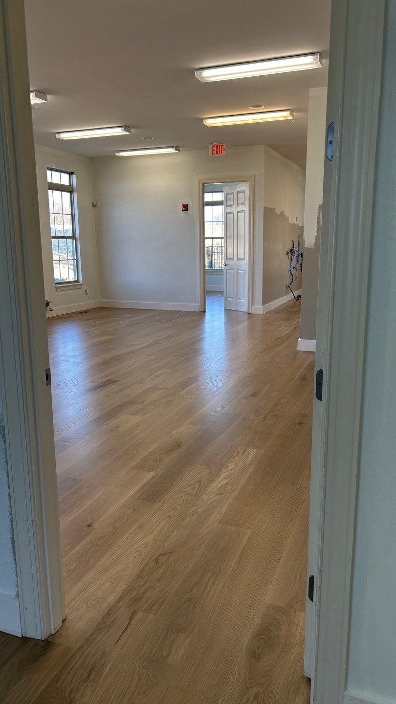 New hardwood floors for an office building by Footprints Floors of Nashville