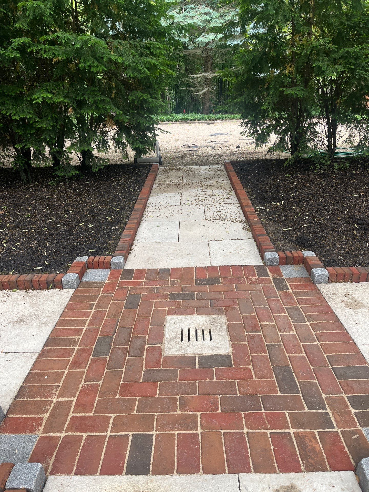 Brick paver clean, sand and seal.  using Algaecide, soft wash soap by Northern Power Washing LLC.