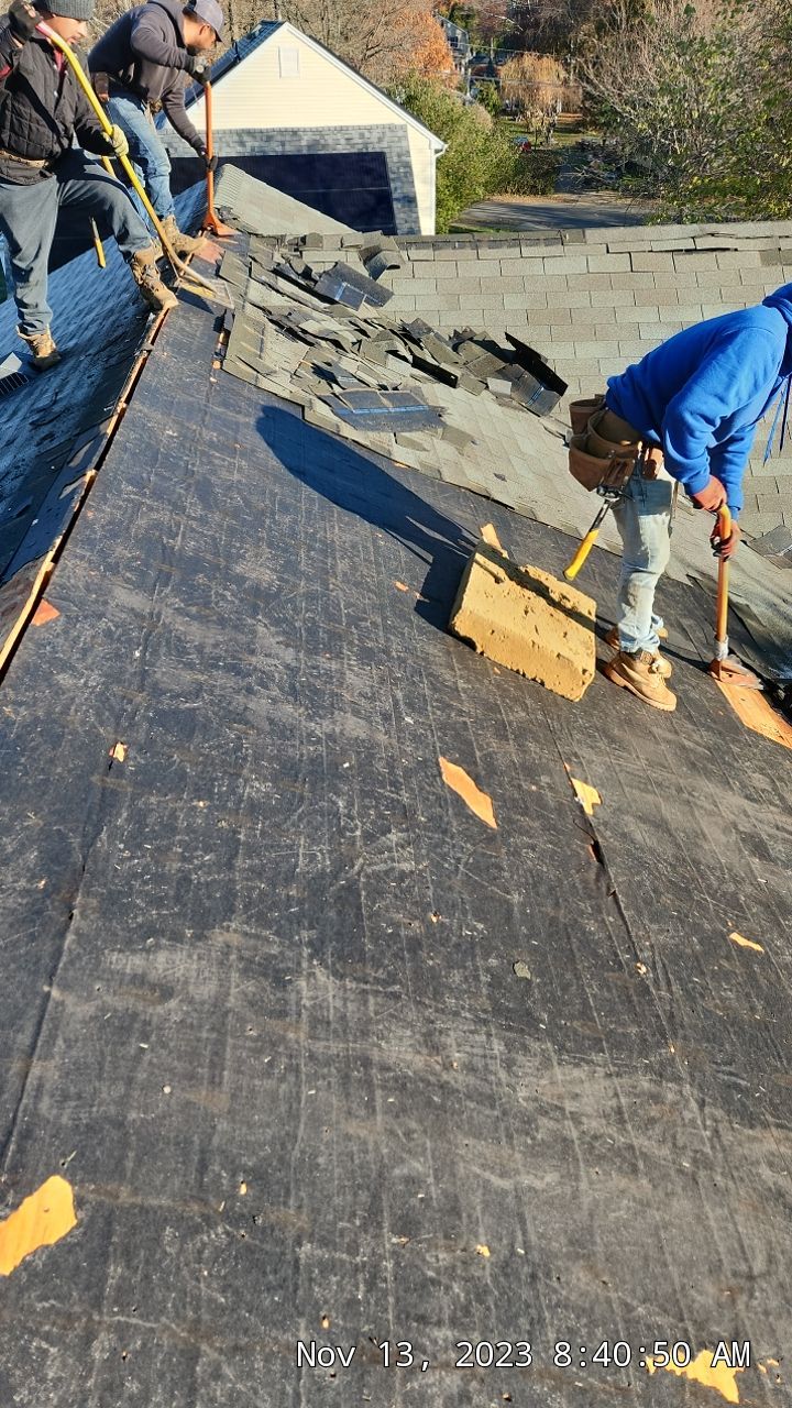 Residential Roofing Installation using Certainteed Landmark Moire Black by A Plus Exterior