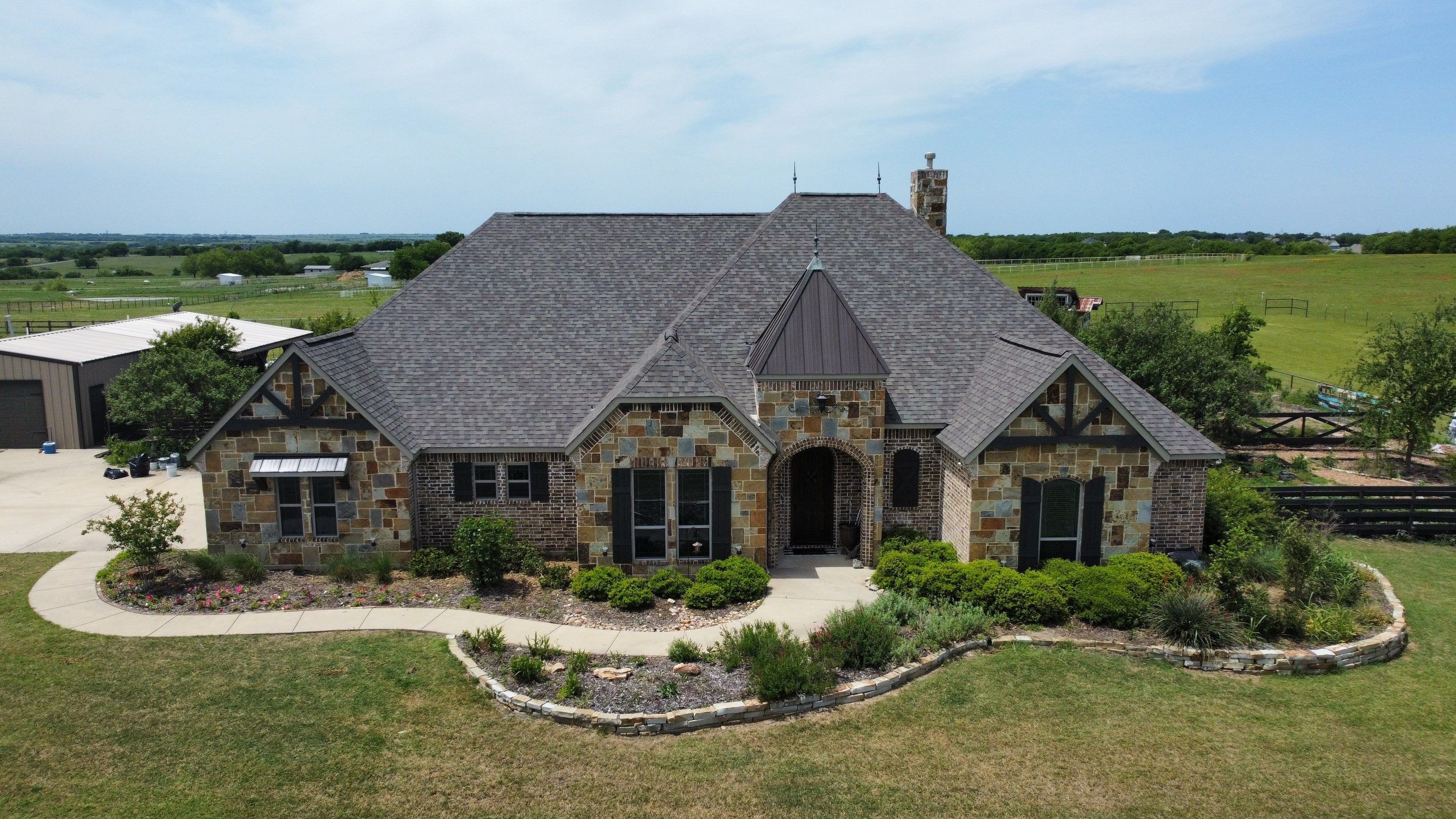 Final Roof Drone Shots by First Out Roofing 