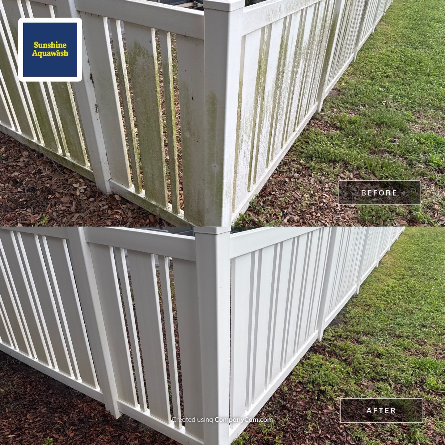 Vinyl Fence & Concrete Cleaning in Central Park at Lakewood Ranch, FL by Sunshine AquaWash