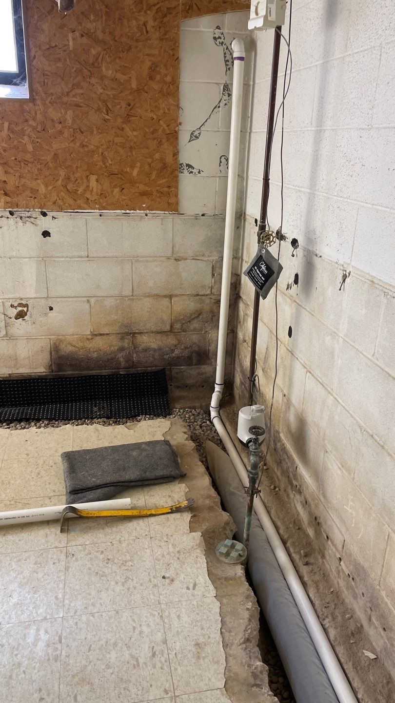 Interior Drain Tile Installation in Columbia Heights, MN by Waterproofing Northeast