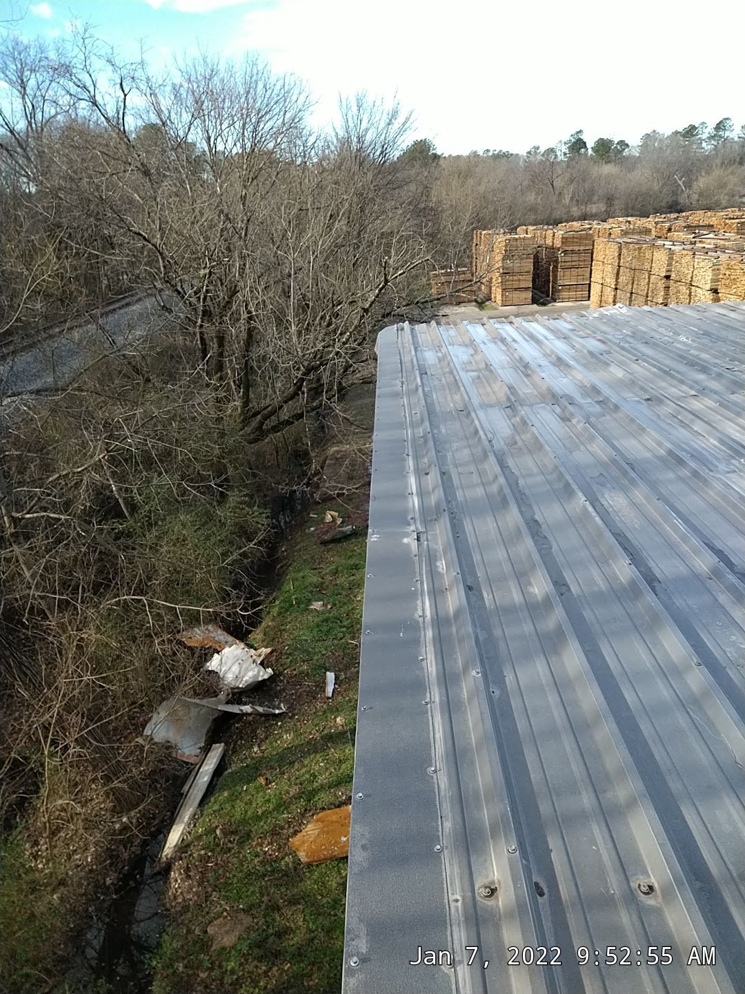 Commercial Roofing Installation using Aluminum Roofing panels by Hostetler Roofing