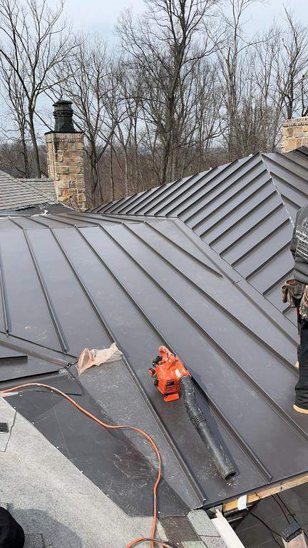 Standing Seam Metal Roof using Aluminum 032GA - Color Dark Bronze by CMNG LLC