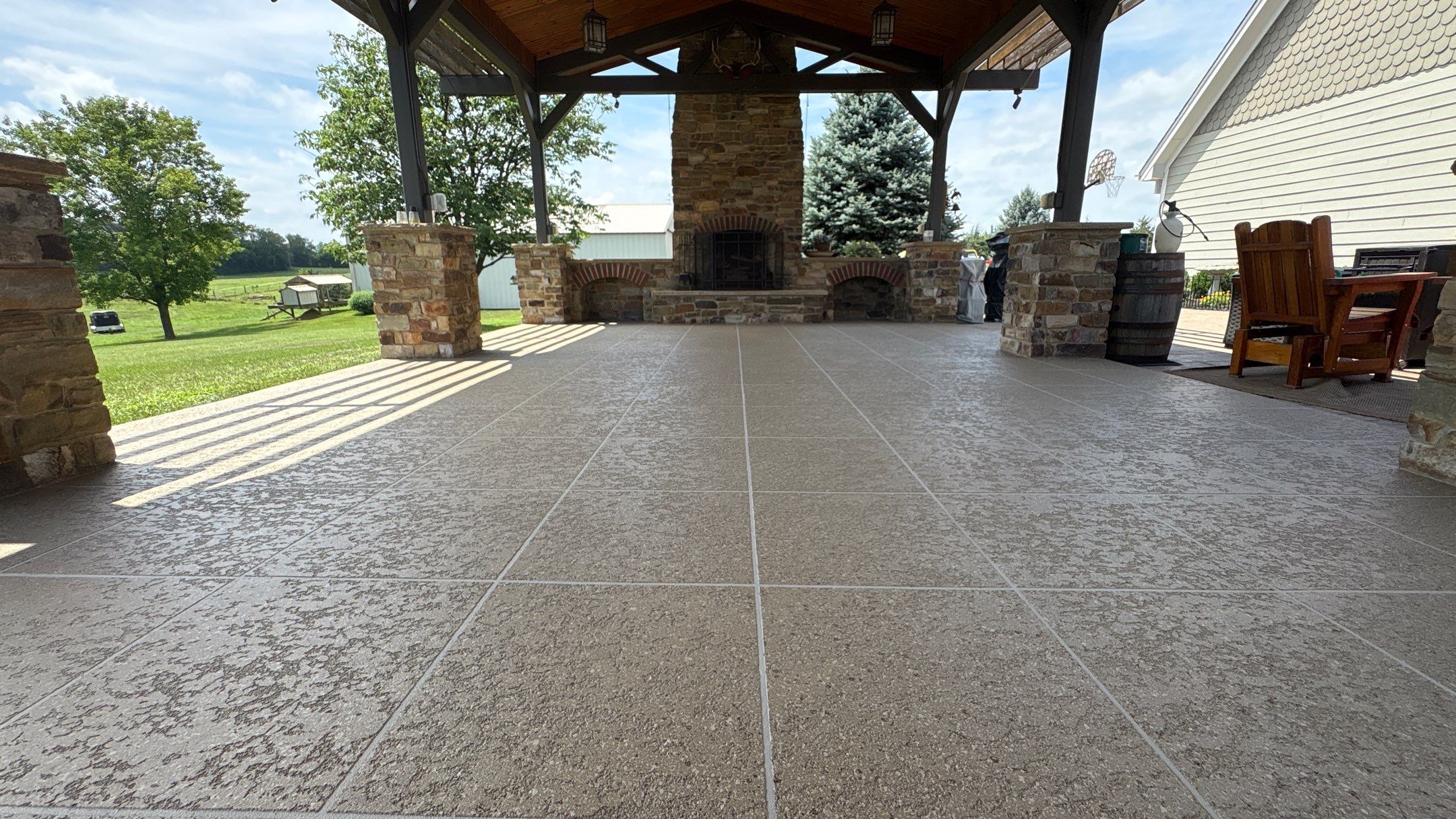 Custom Back Patio Resurface - Kearney, MO by Big Red Decorative Concrete, LLC