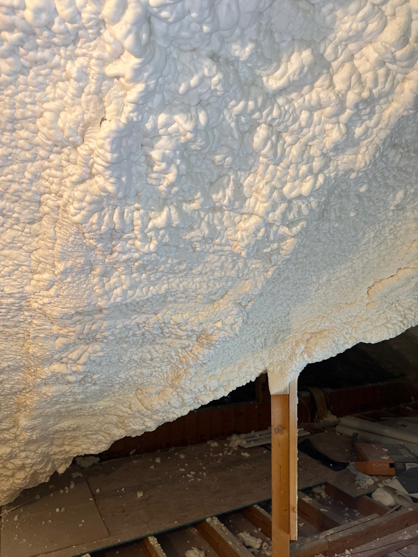 Spray foam insulation removal & re spray by Apex Insulation Solutions