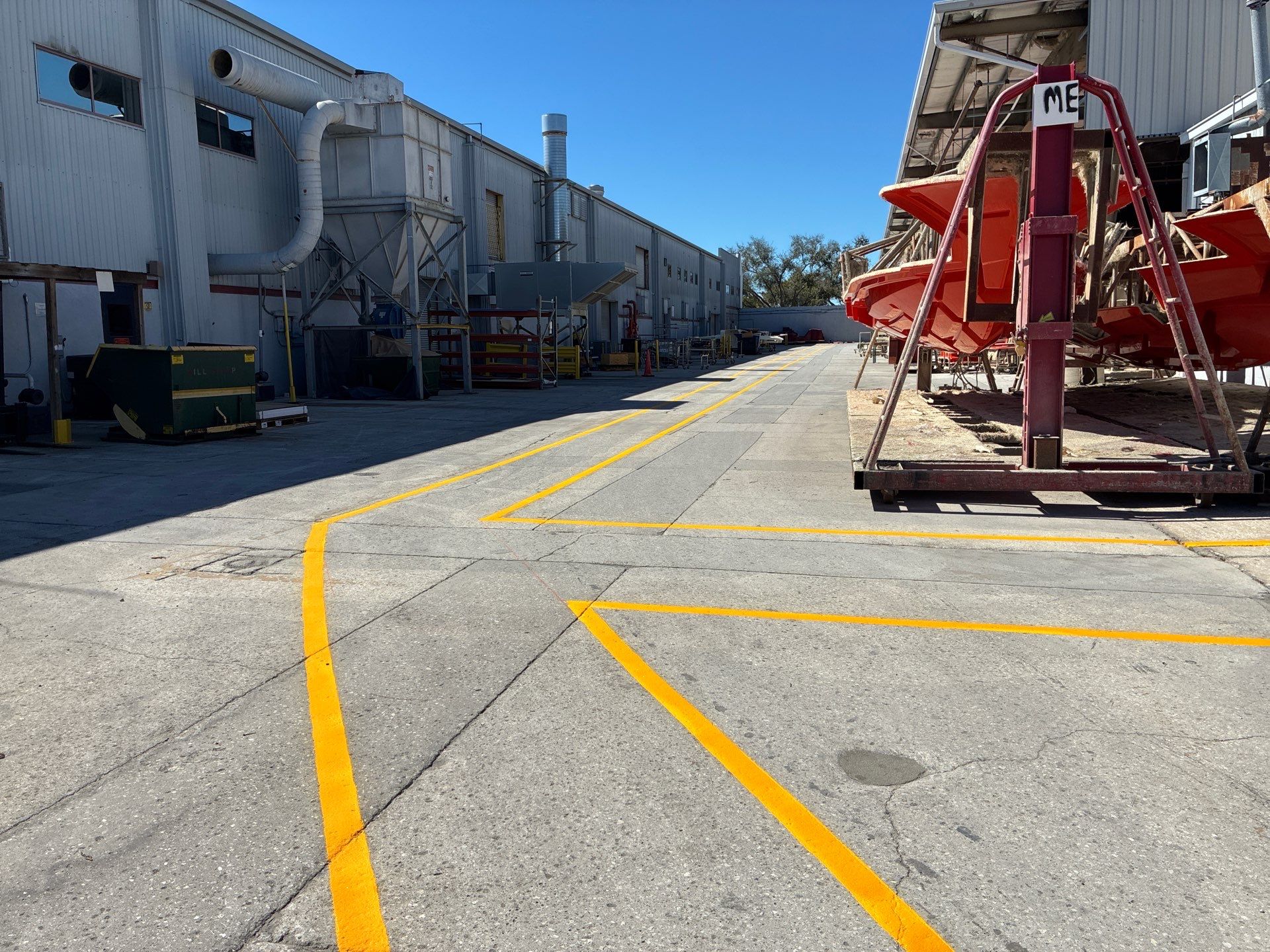 Industrial Safety Line Striping and Thermoplastic Walkways in Sarasota by Everline Coatings & Services - Southwest FL