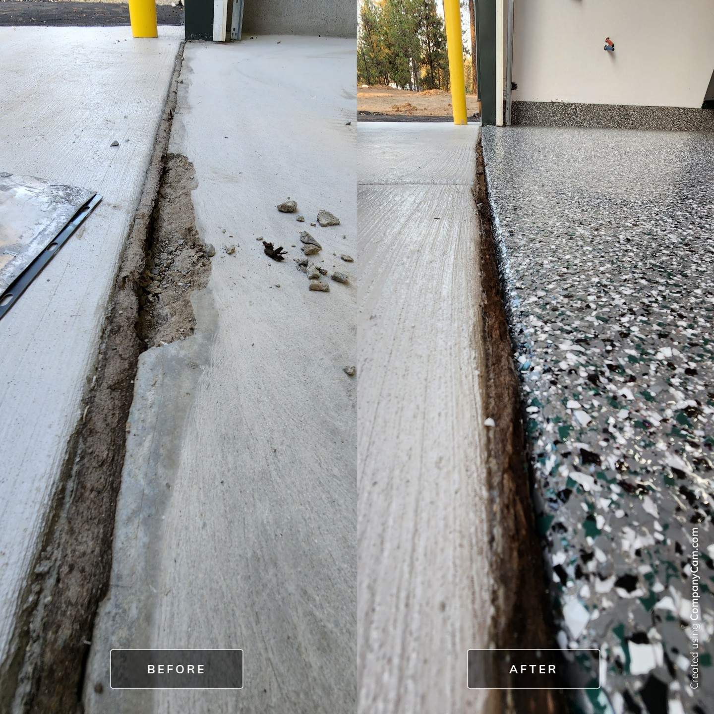 Garage Transformation using Domino with Blue by Croc Coatings, LLC