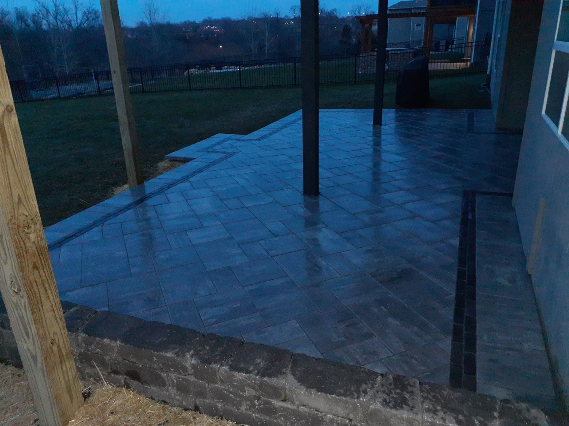 Back Yard Paver Patio by LAND ESCAPES LLC